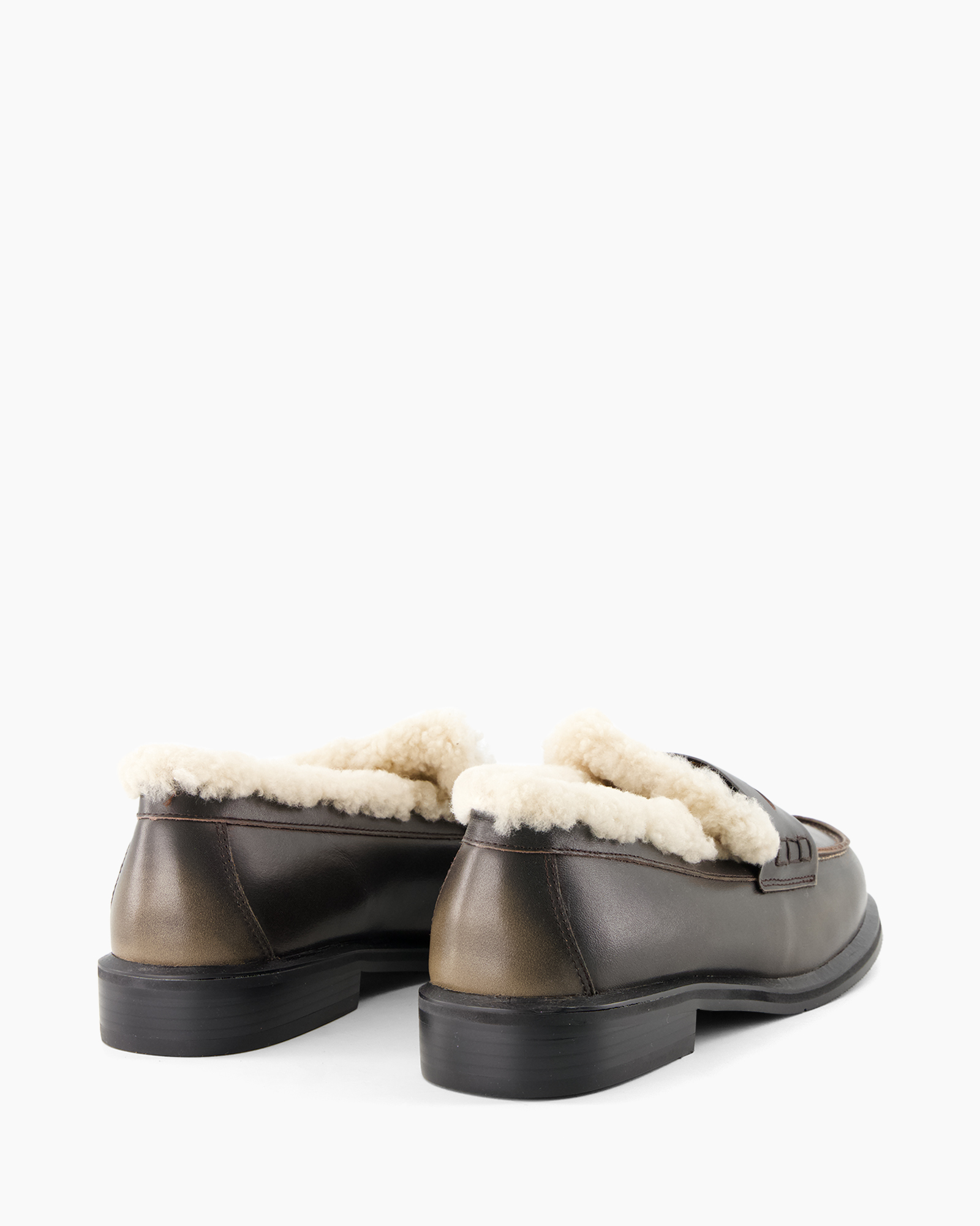 loafers, moccasins, brown, shearling, heel