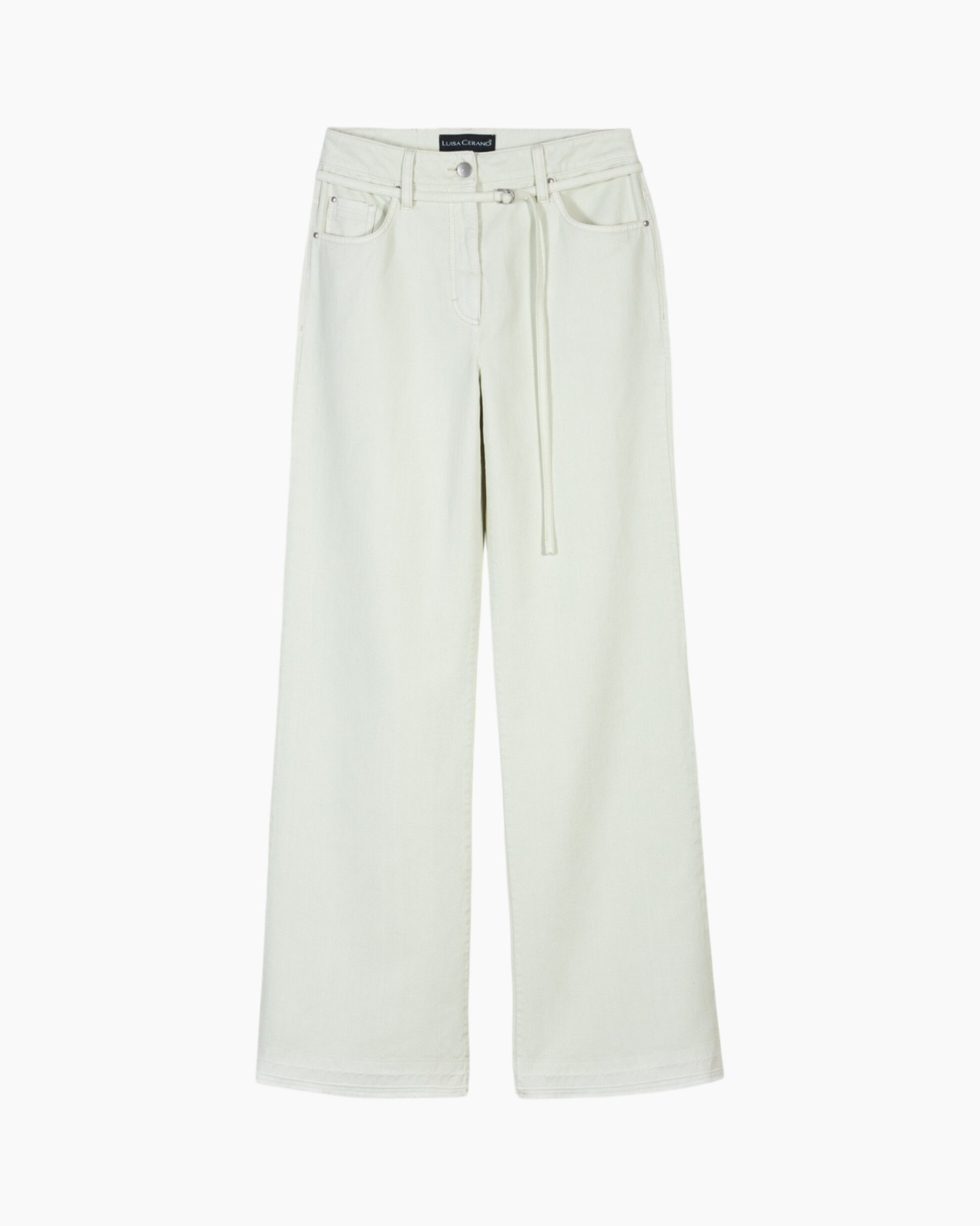 pants, wide-leg, linen, light green, belted