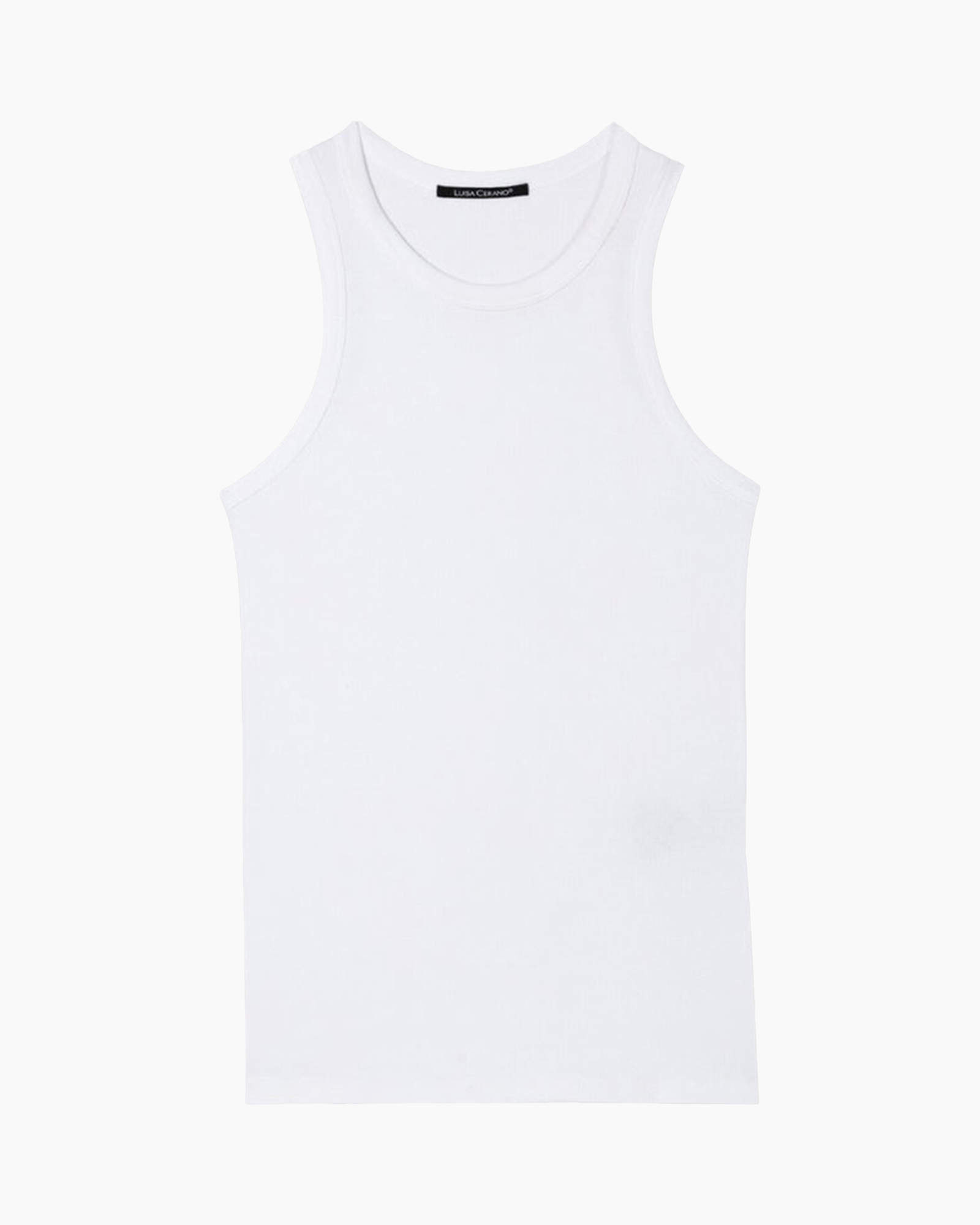 tank top, white, sleeveless, basic, cotton
