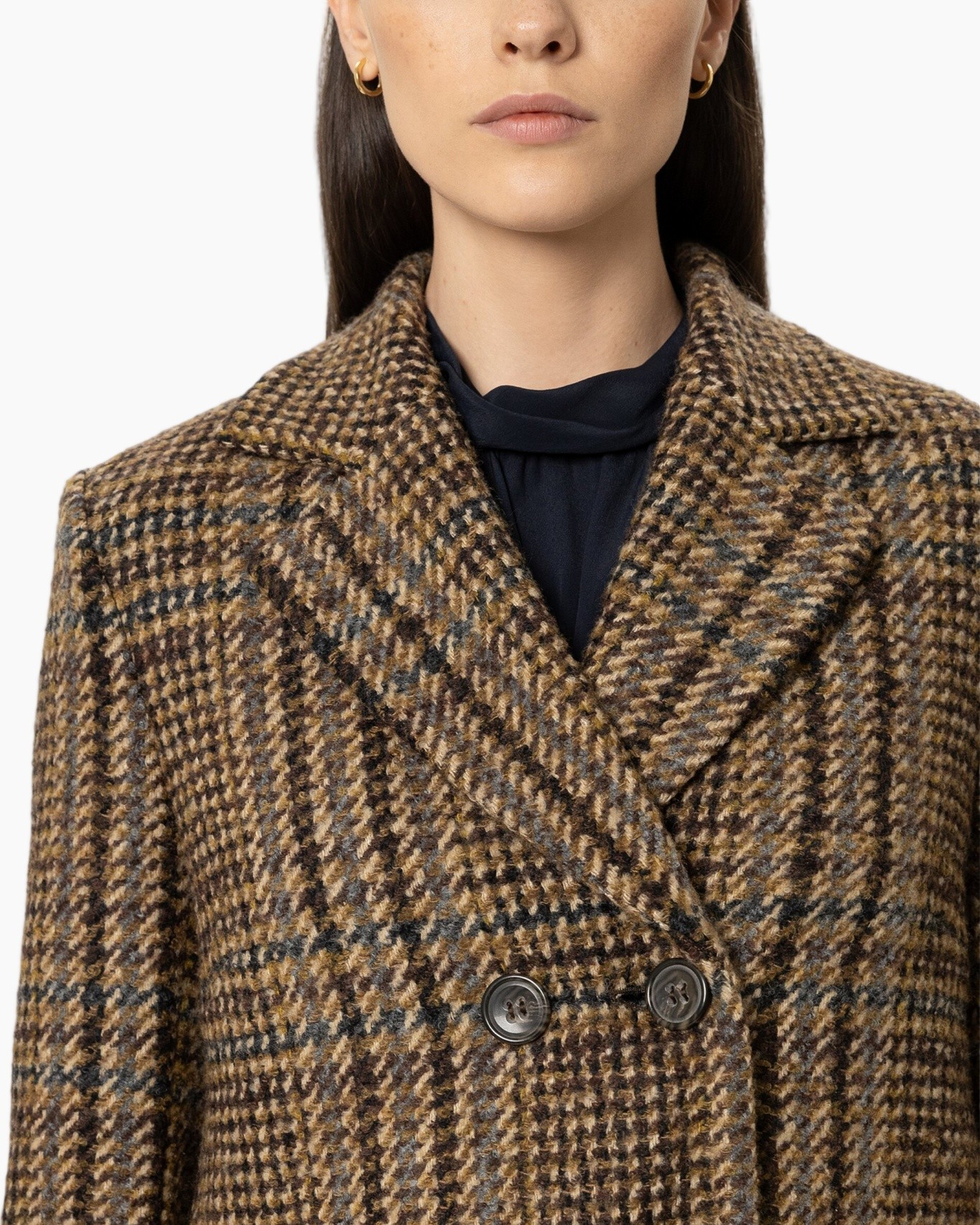 blazer, plaid, double-breasted, houndstooth, woven