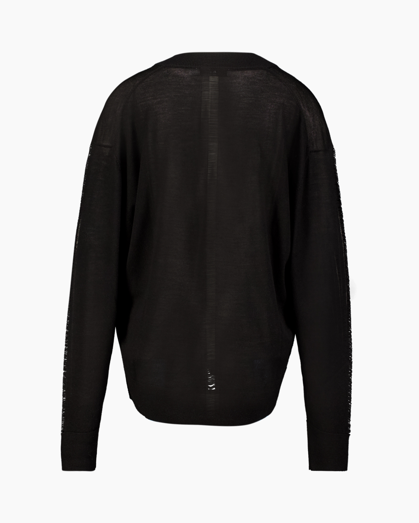 black, cardigan, long sleeves, knit, open back