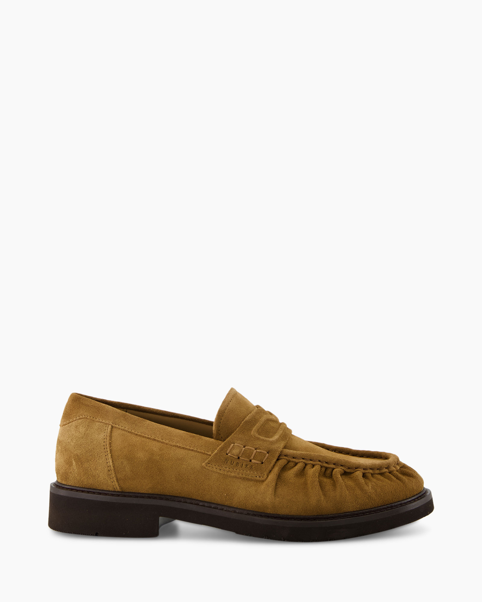 loafer, moccasin, suede, brown, slip-on