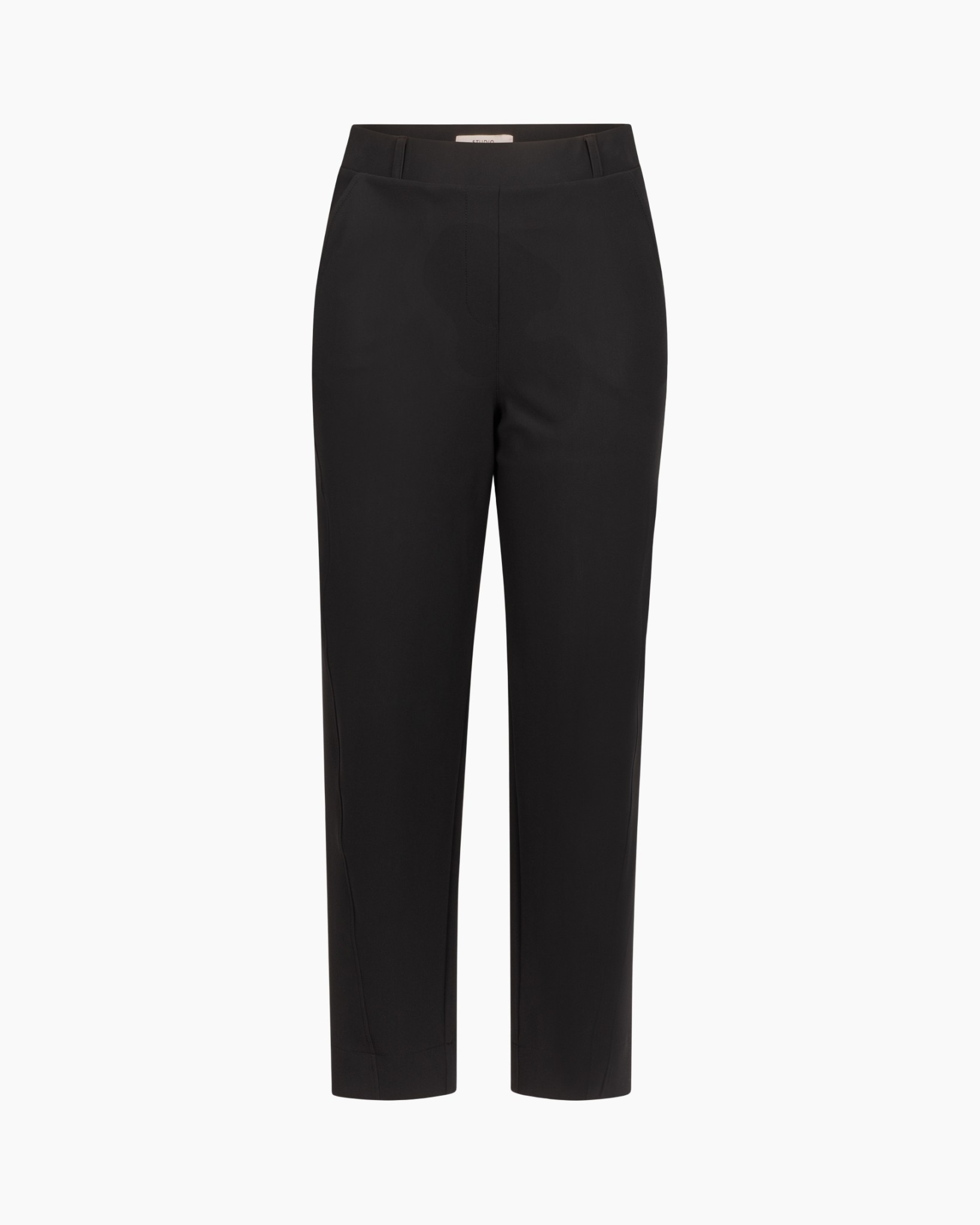 pants, trousers, black, mid-rise, slim-fit