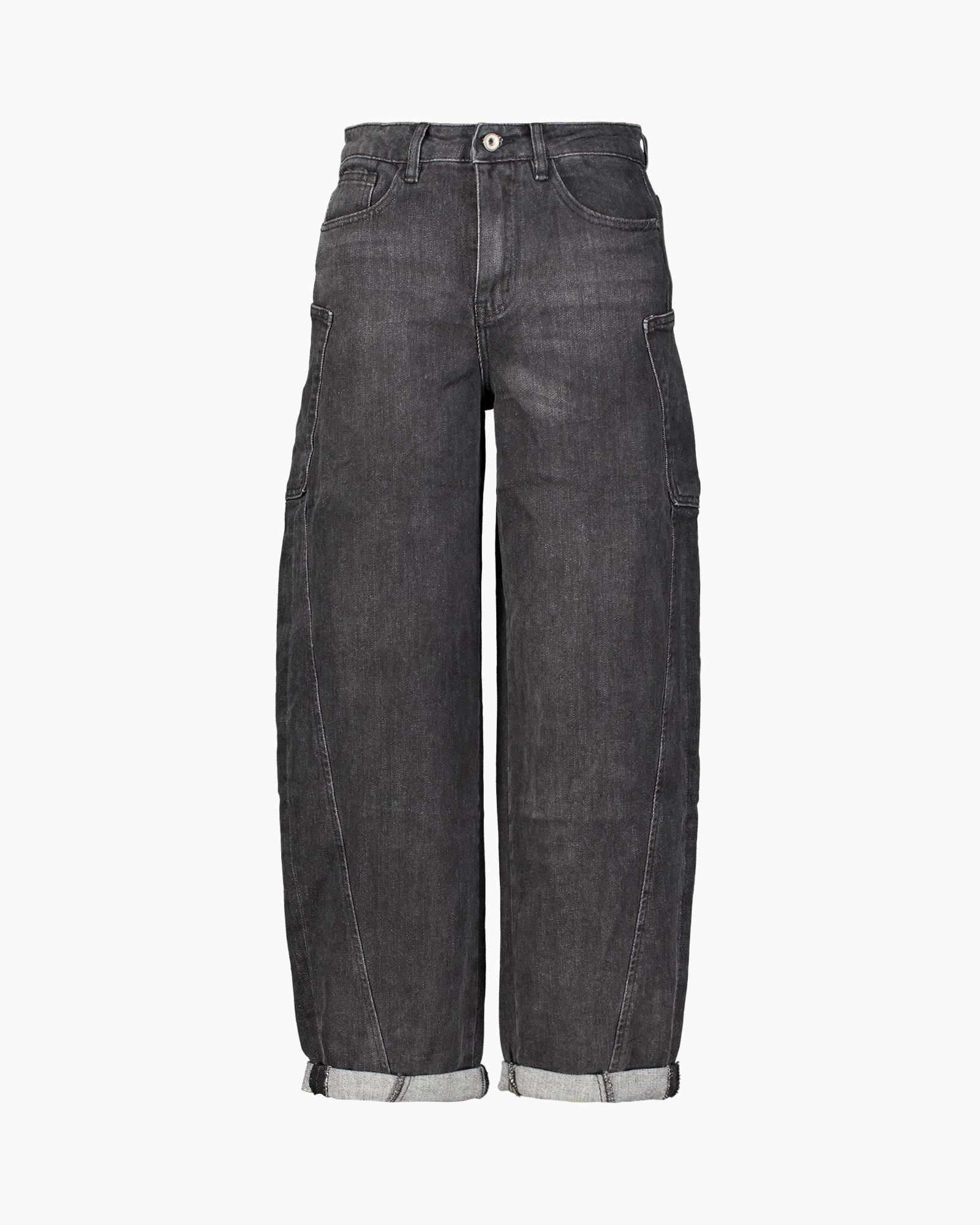 jeans, pants, cargo pockets, gray, wide-leg