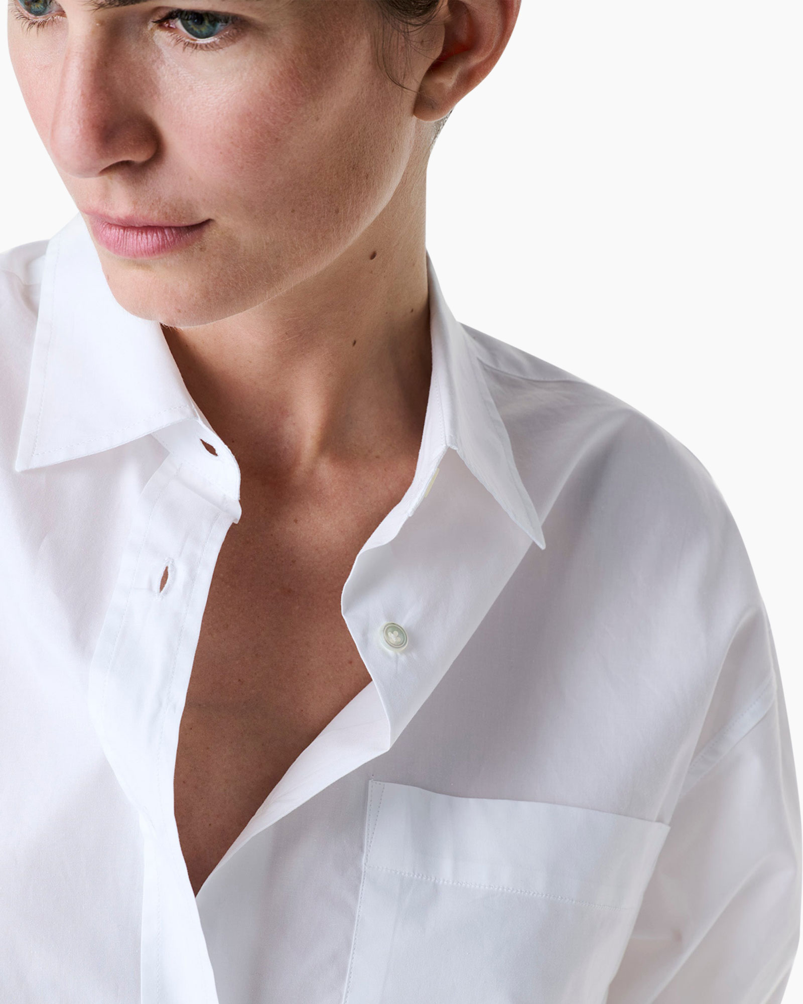 white shirt, button-down, collar, cotton, pocket