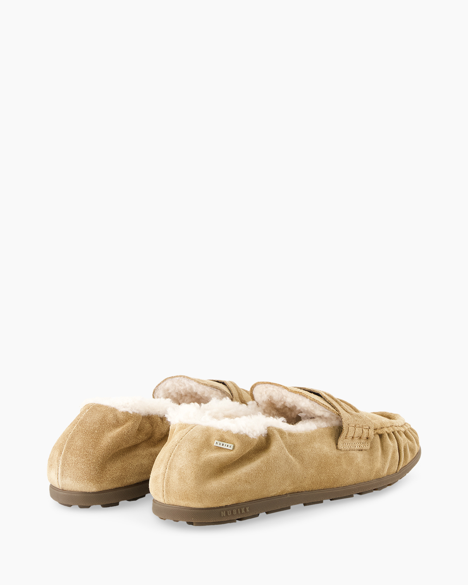 slippers, moccasins, shearling, tan, slip-on