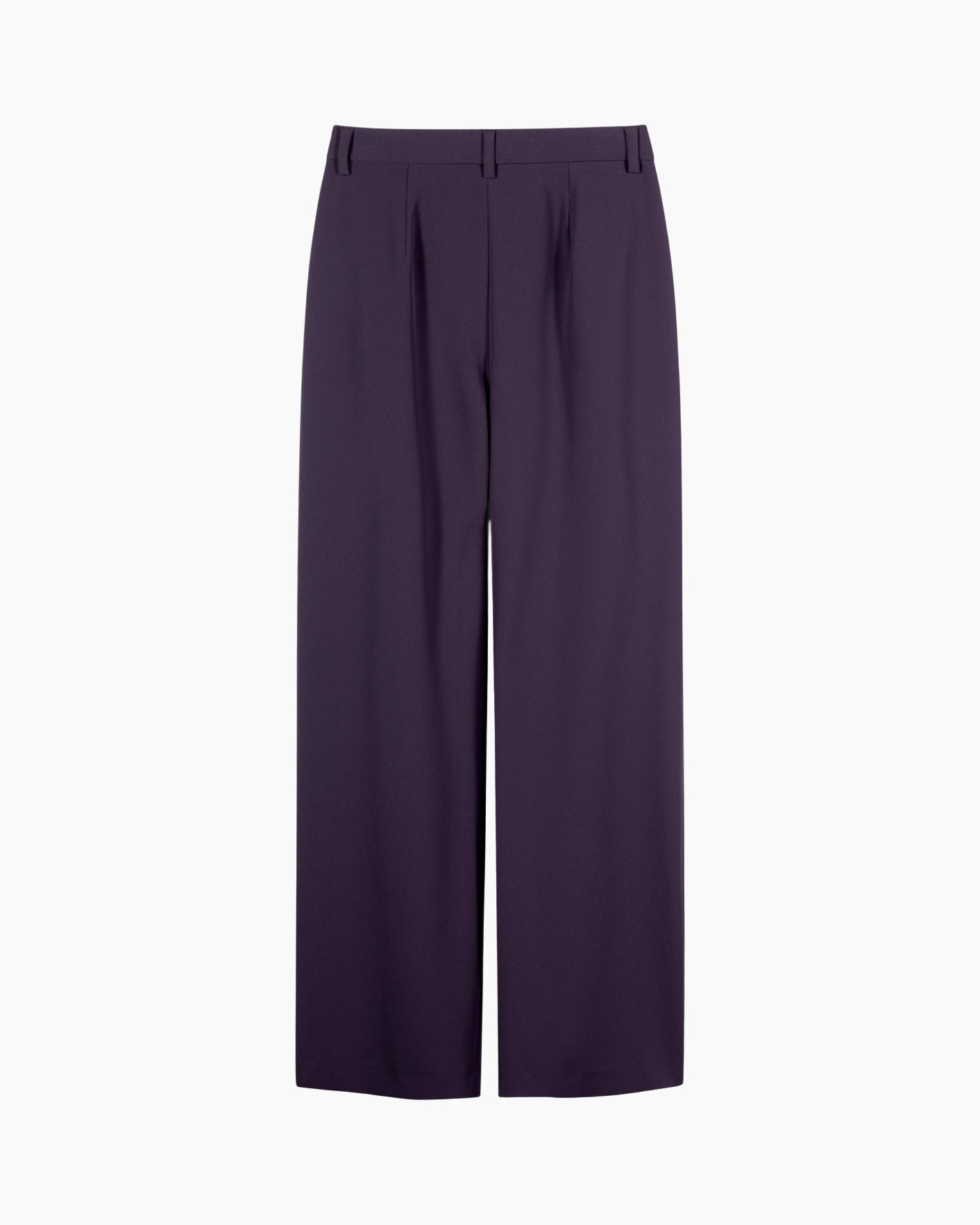 trousers, pants, wide-leg, purple, front-pleat