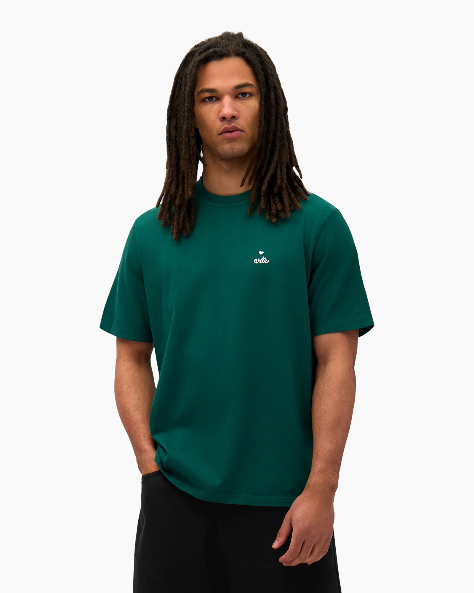 T-shirt Korte Mouw Small Heart And Logo Tee Donker Groen