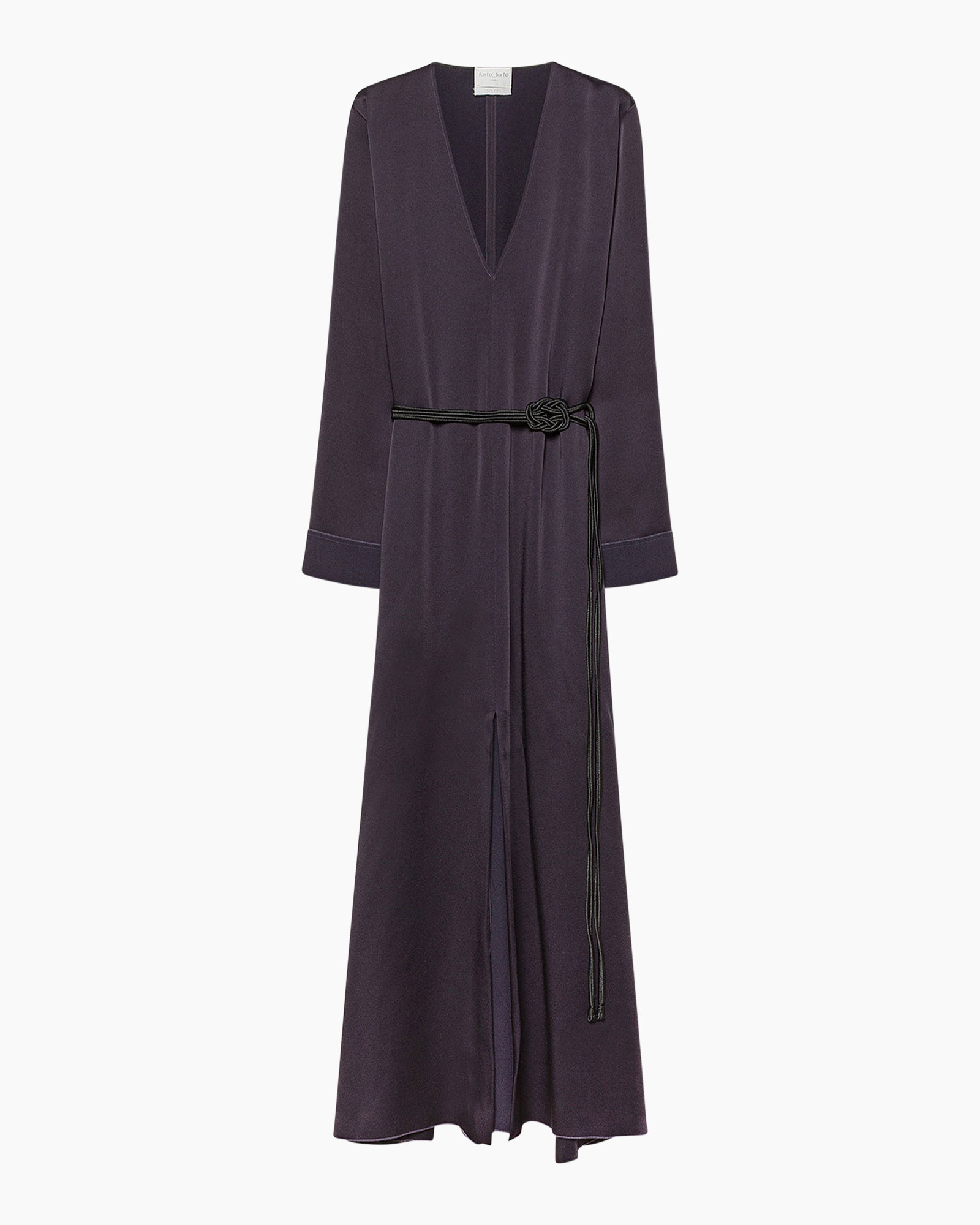 dress, long, purple, wrap, belt