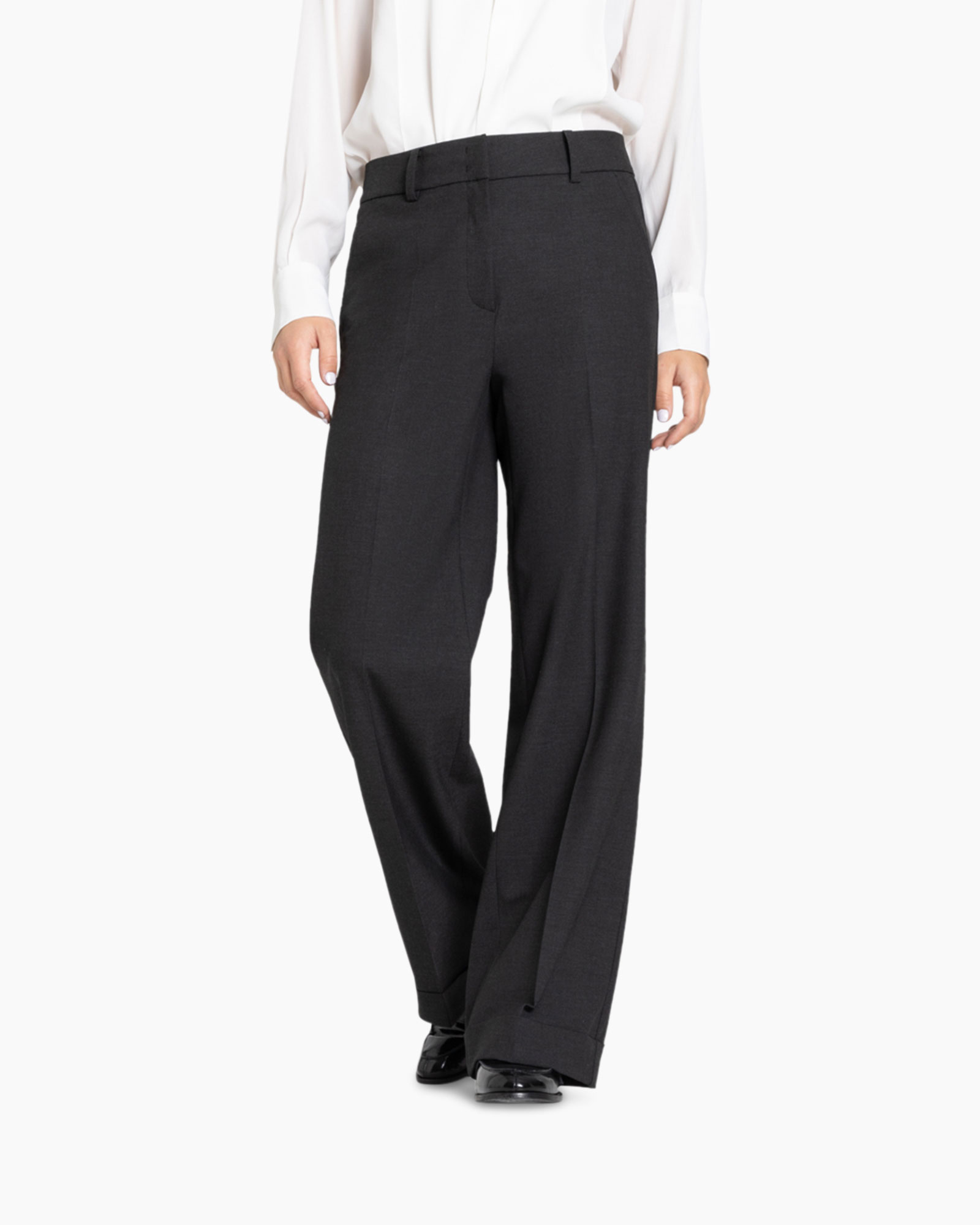 Pantalon Grace High Wool Grijs