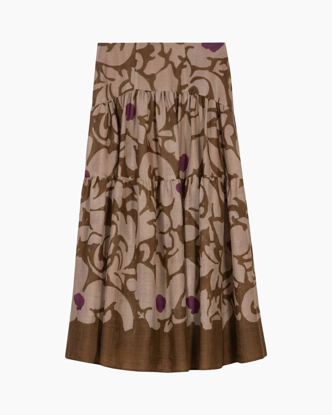 skirt, tiered, floral, pattern, cotton