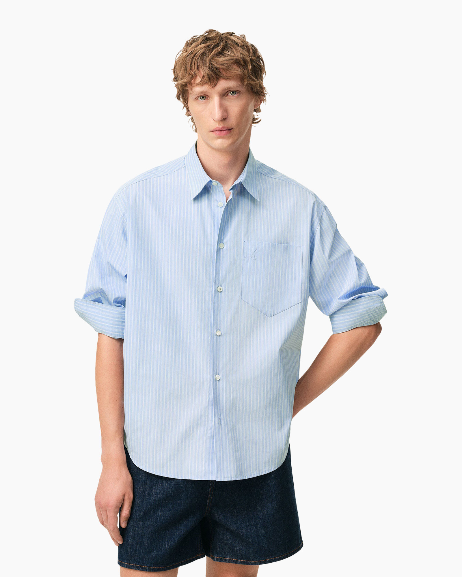Clothing, Shirt, Dress Shirt, Shorts, Person