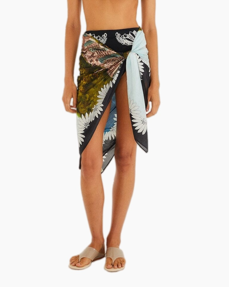 sarong, wrap, pareo, beachwear, floral-pattern