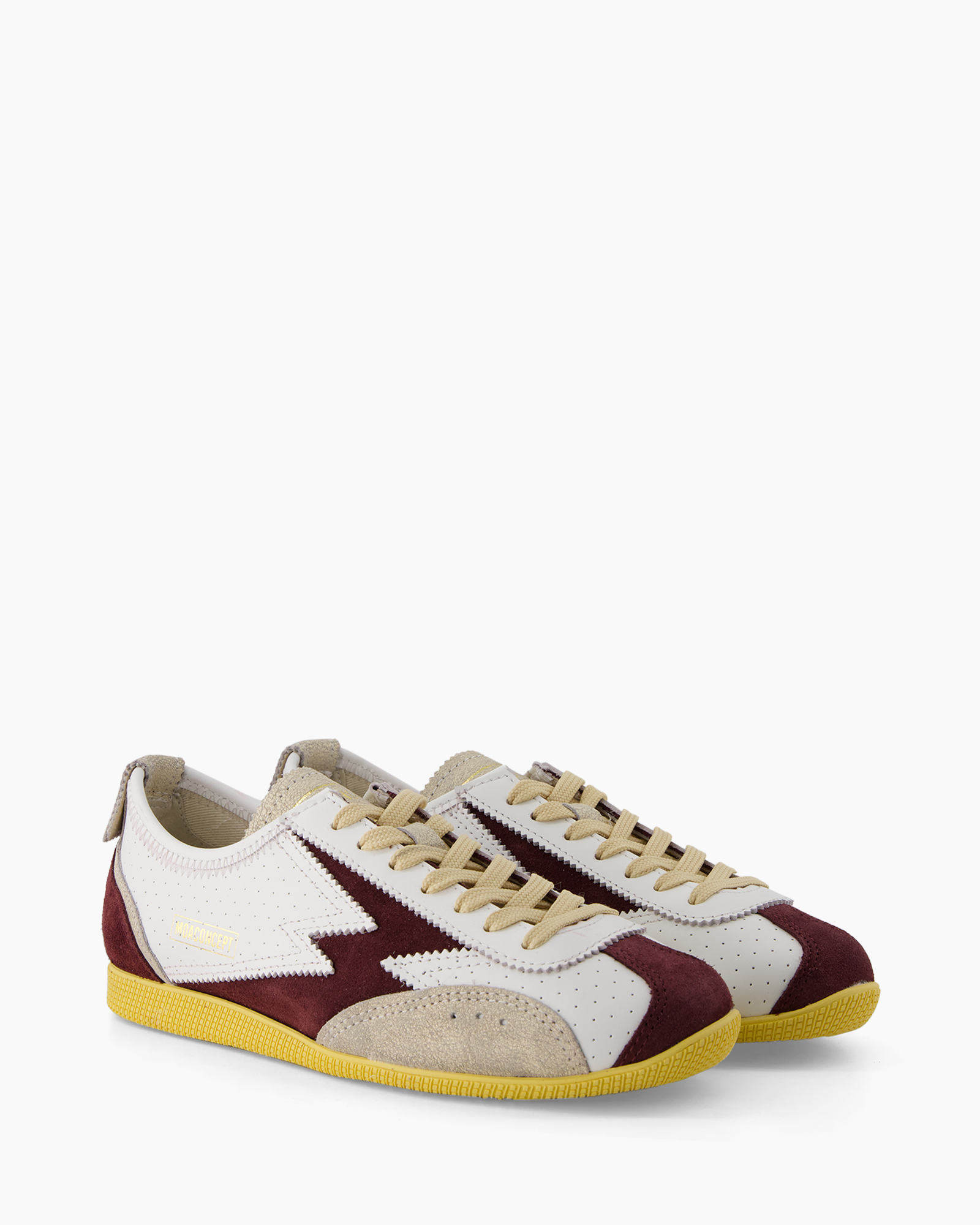 sneakers, shoes, white, beige, yellow outsole