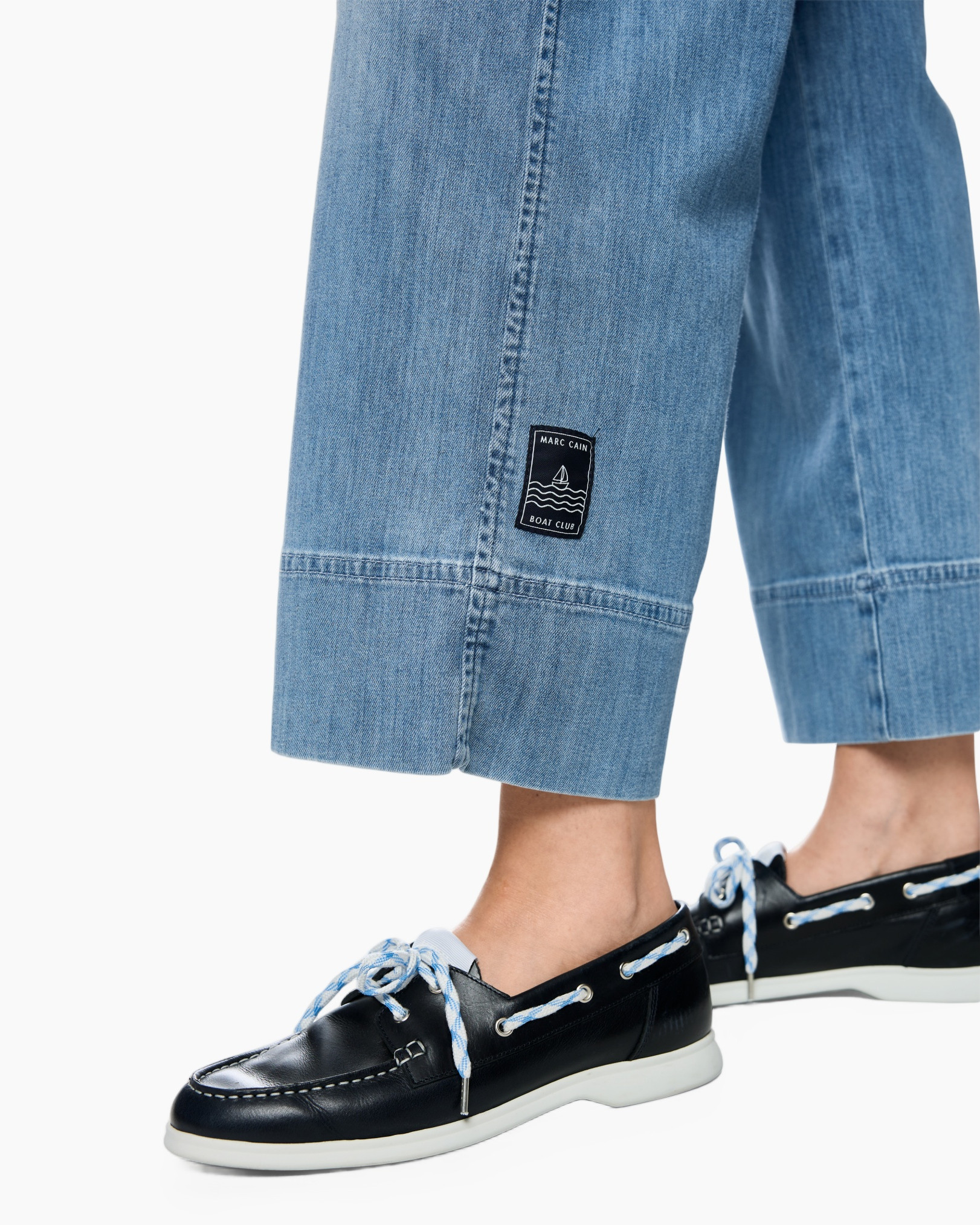 denim, jeans, pants, patch, boat shoes