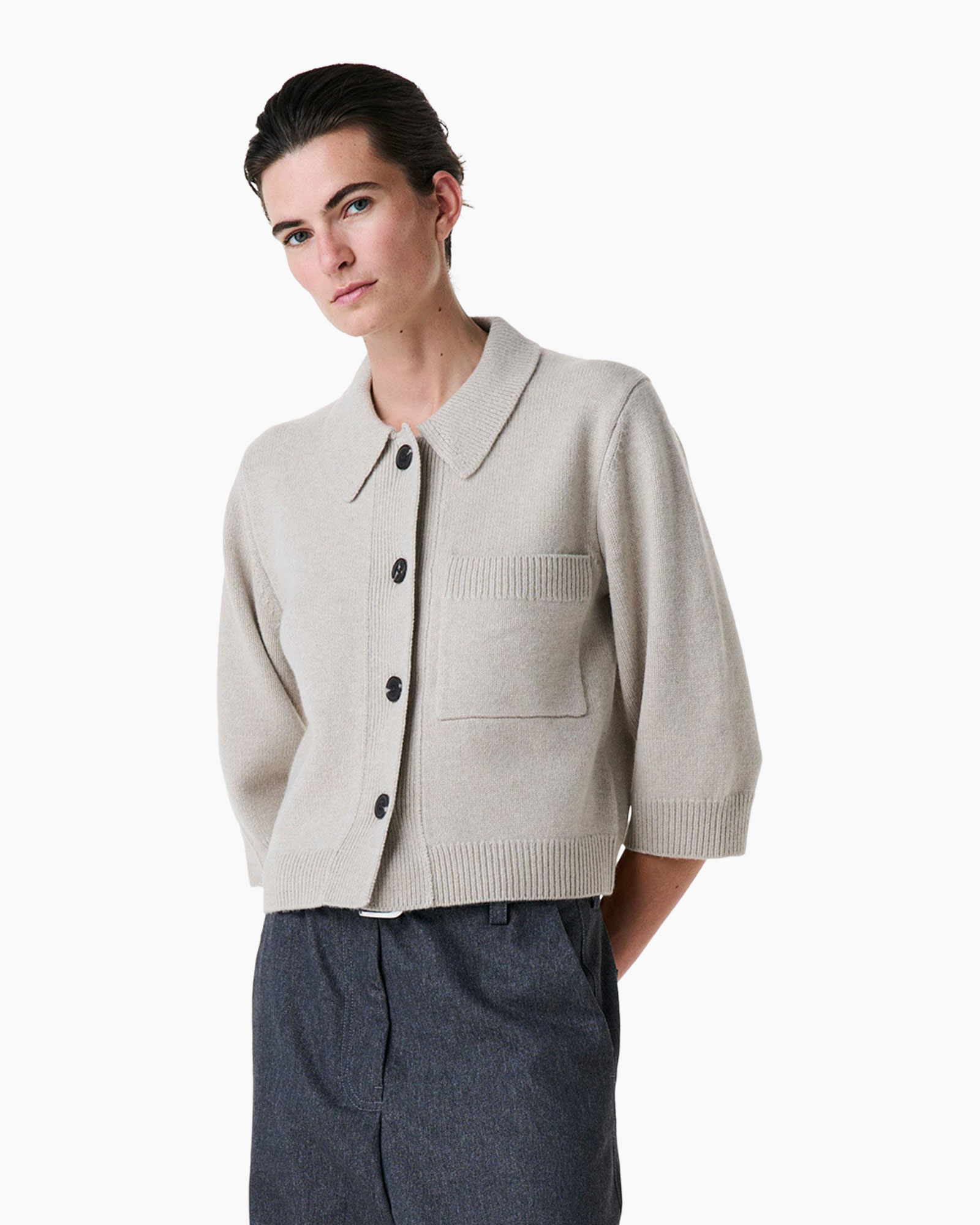 Vest Fine Wool Polo licht geel