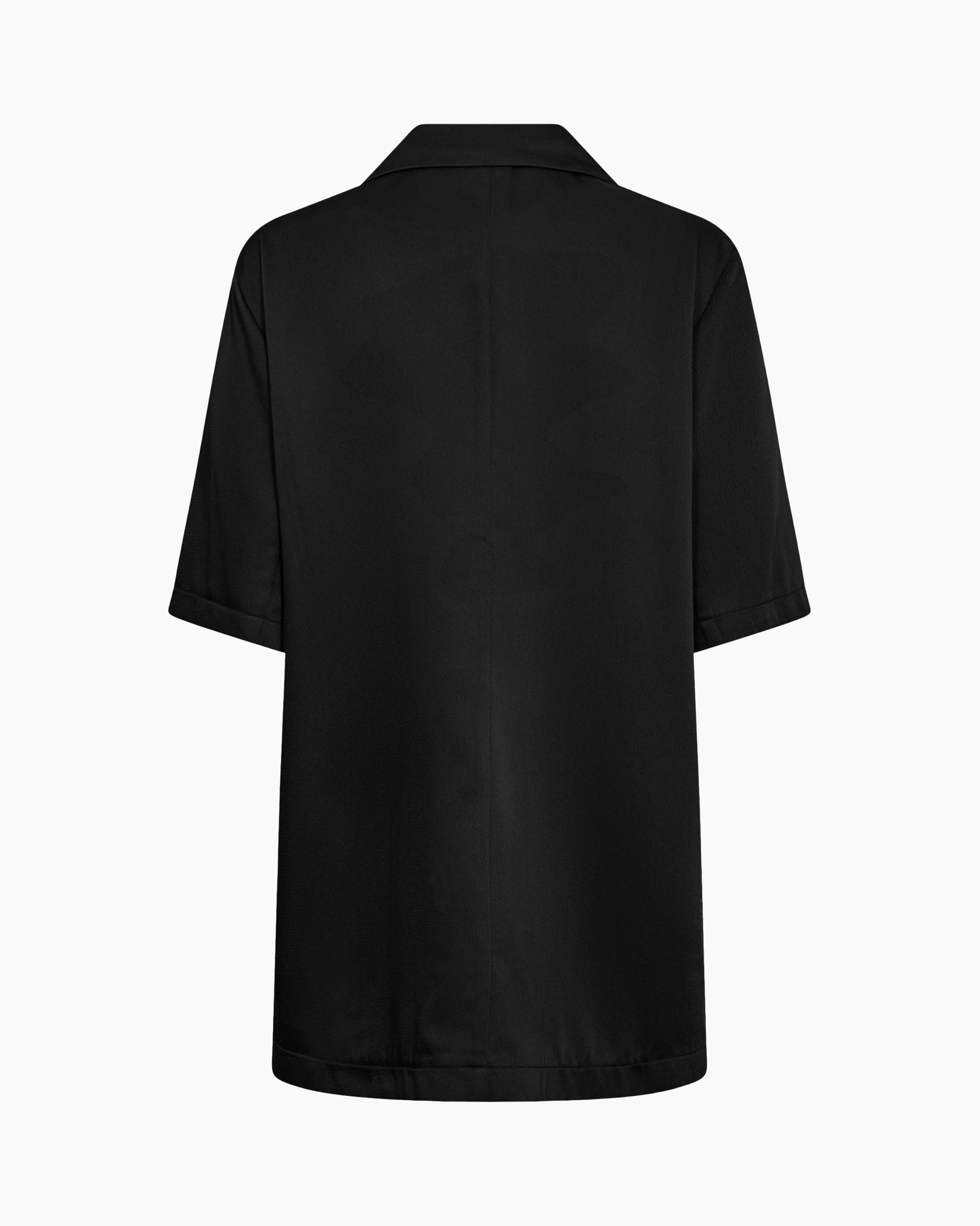 blazer, black, short-sleeve, button-front, pocket