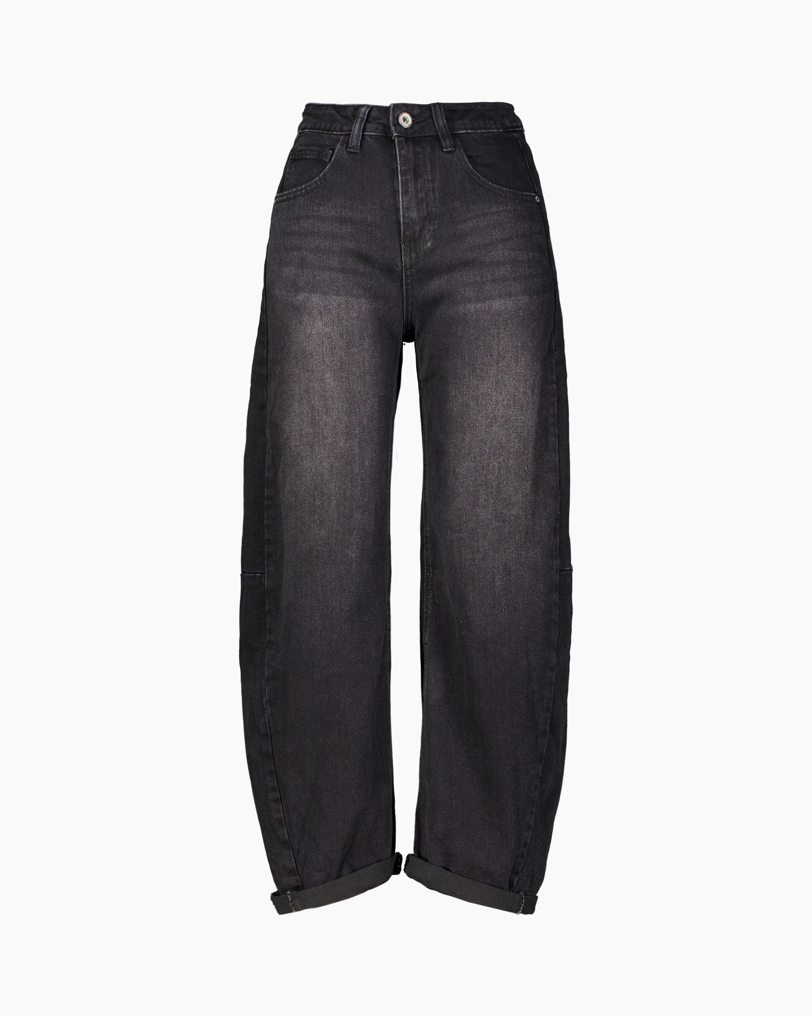 jeans, dark wash, straight leg, cargo pockets, rolled cuffs