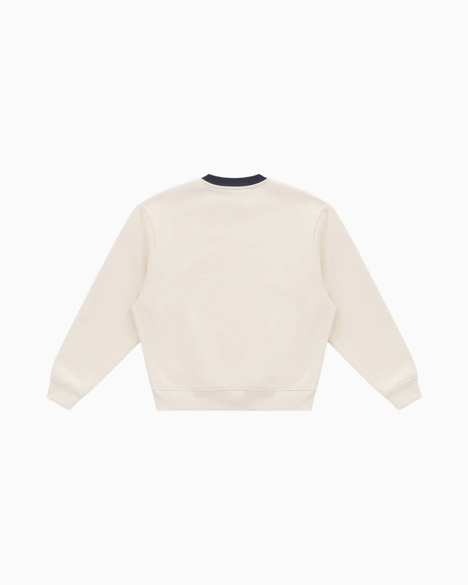 sweatshirt, crewneck, beige, long-sleeve, back view