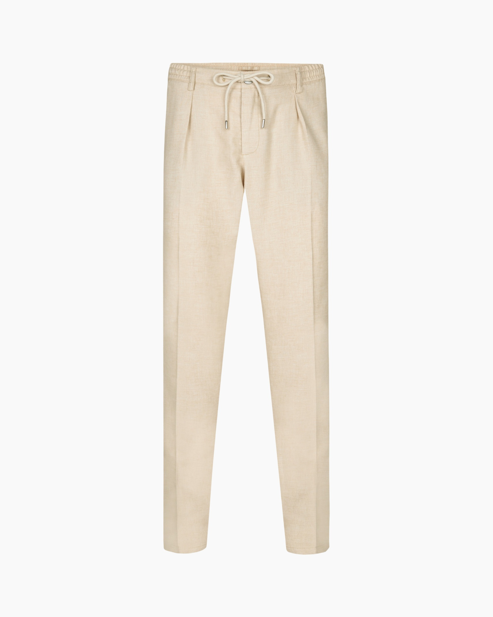 beige pants, drawstring, pleated, linen, trousers