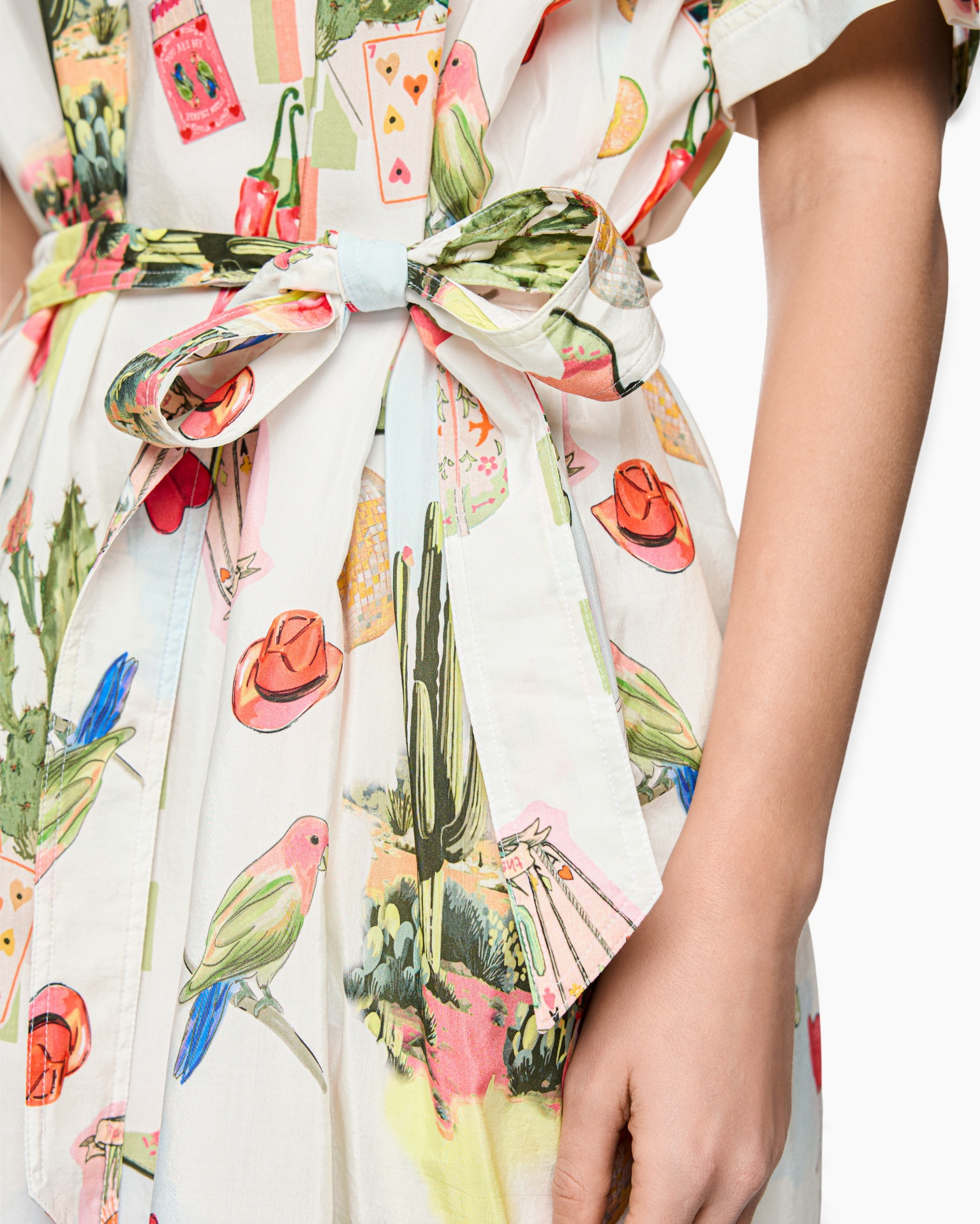 dress, belt, tie, print, short_sleeve