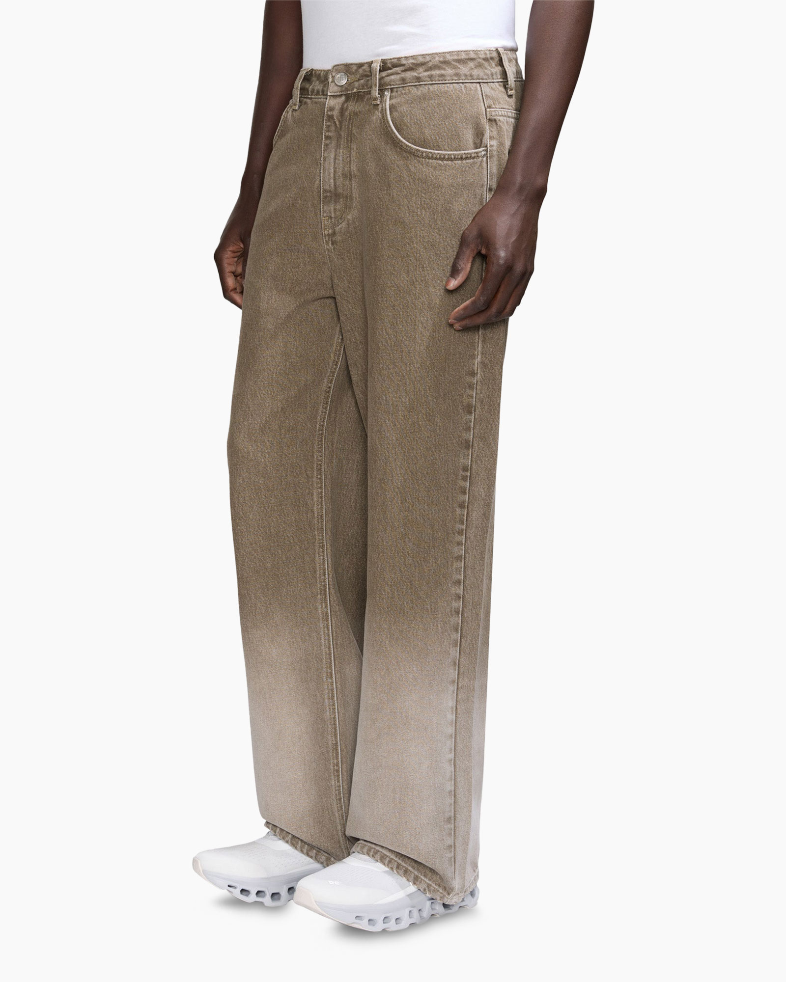 pants, wide-leg, jeans, beige, cargo-like