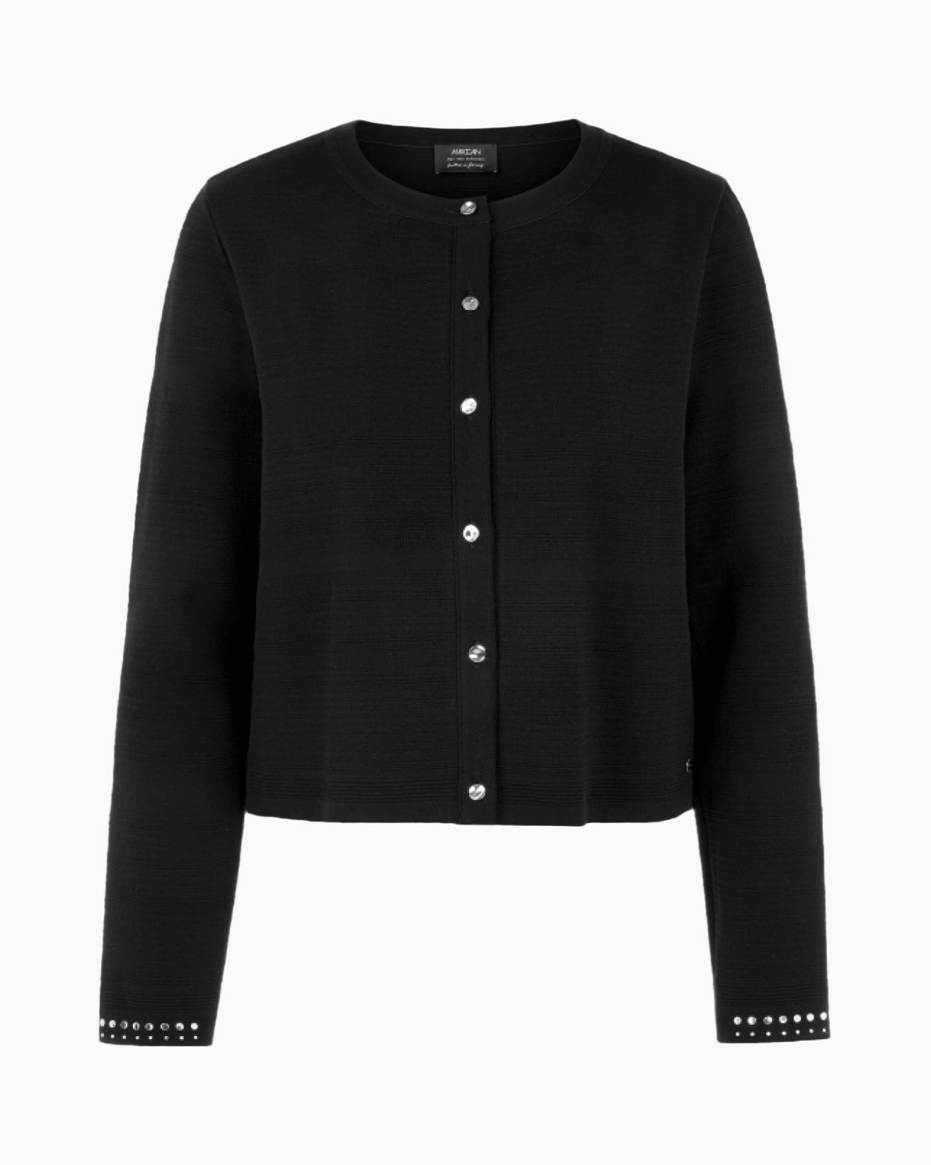 black, cardigan, button-down, knit, long-sleeve