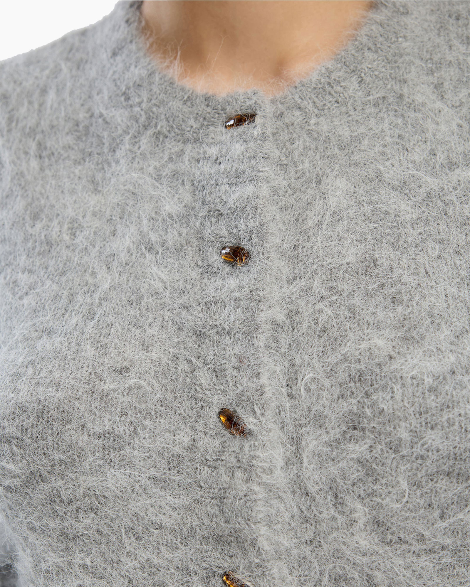 cardigan, knit, grey, button, fuzzy