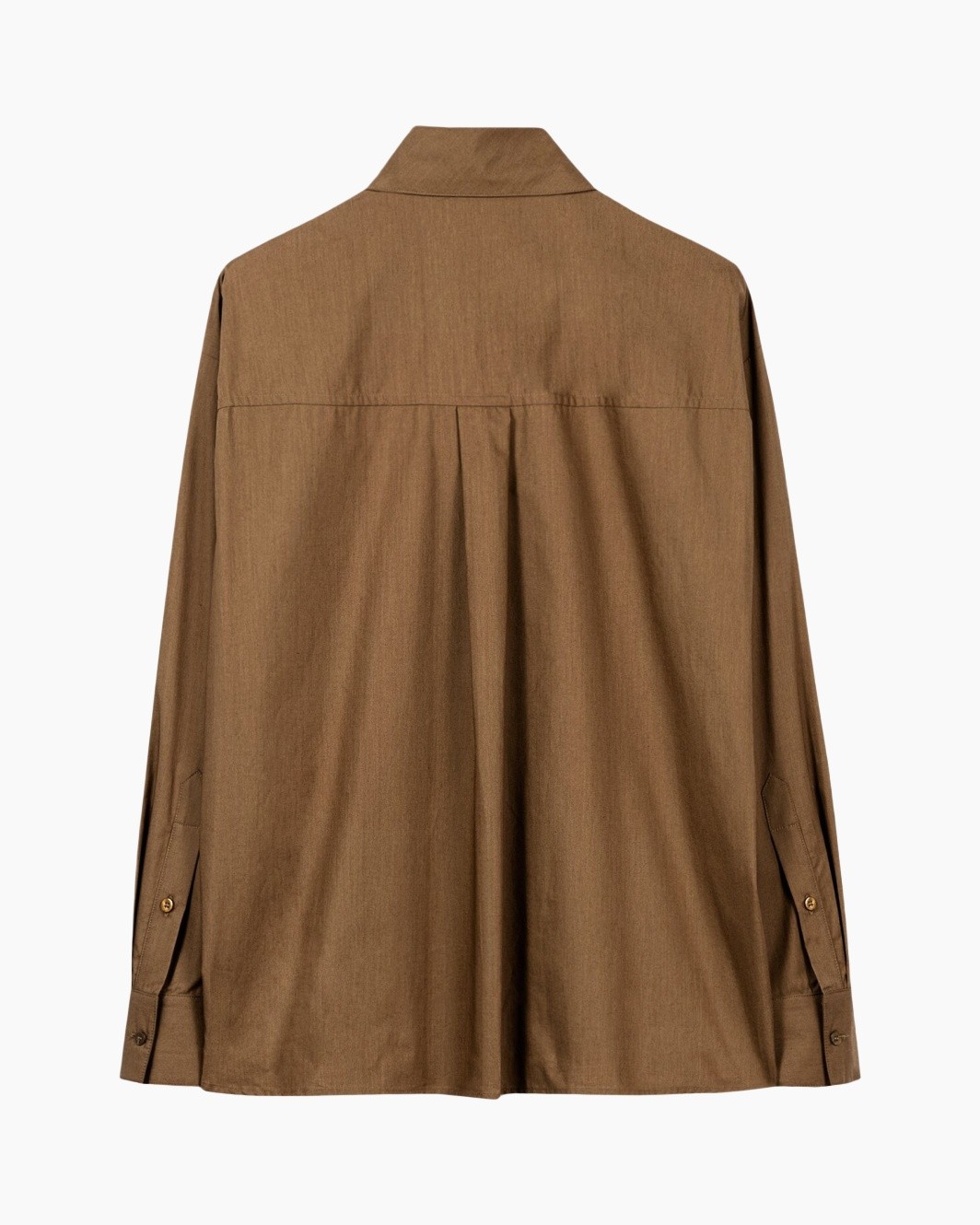 shirt, buttoned, collared, long-sleeve, brown