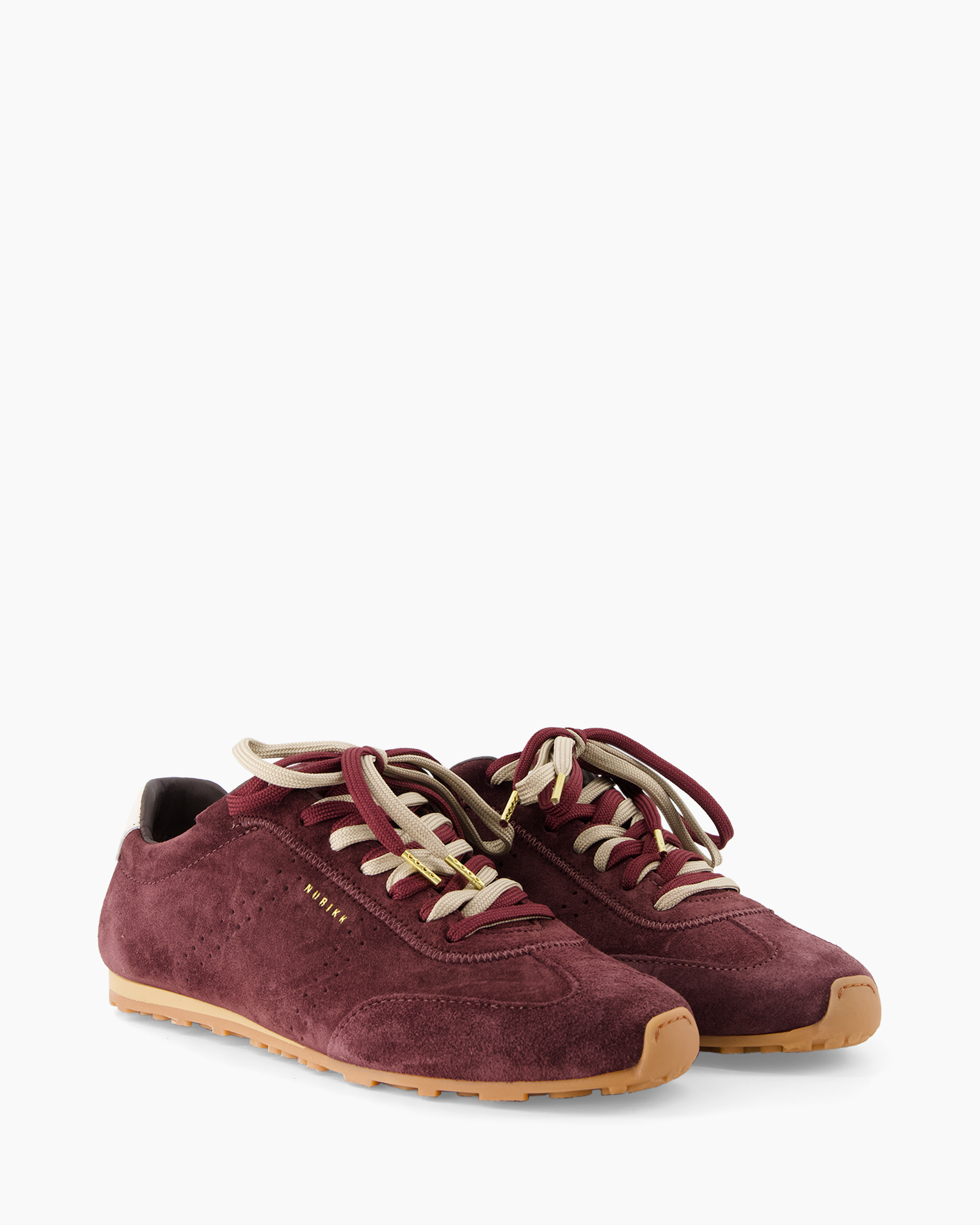 womens shoe, sneakers, athletic shoe, maroon suede, gum sole