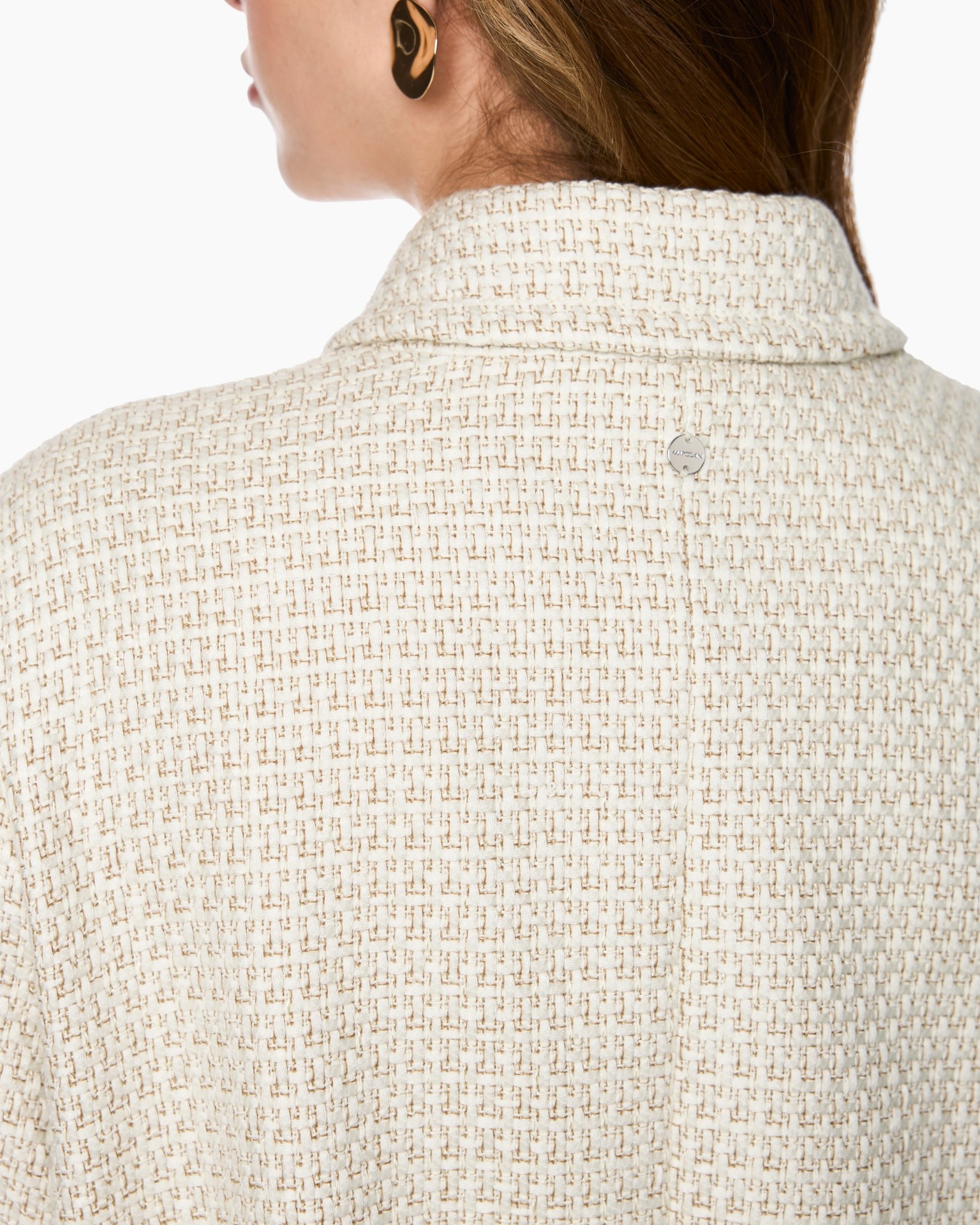 woven, textured, jacket, collar, beige