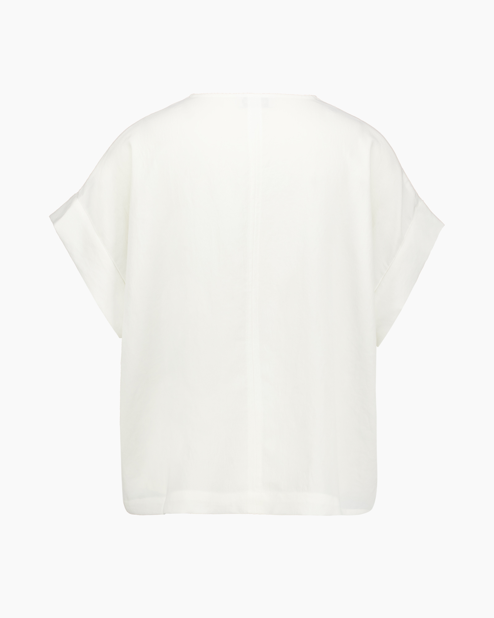top, blouse, white, short-sleeve, loose-fit