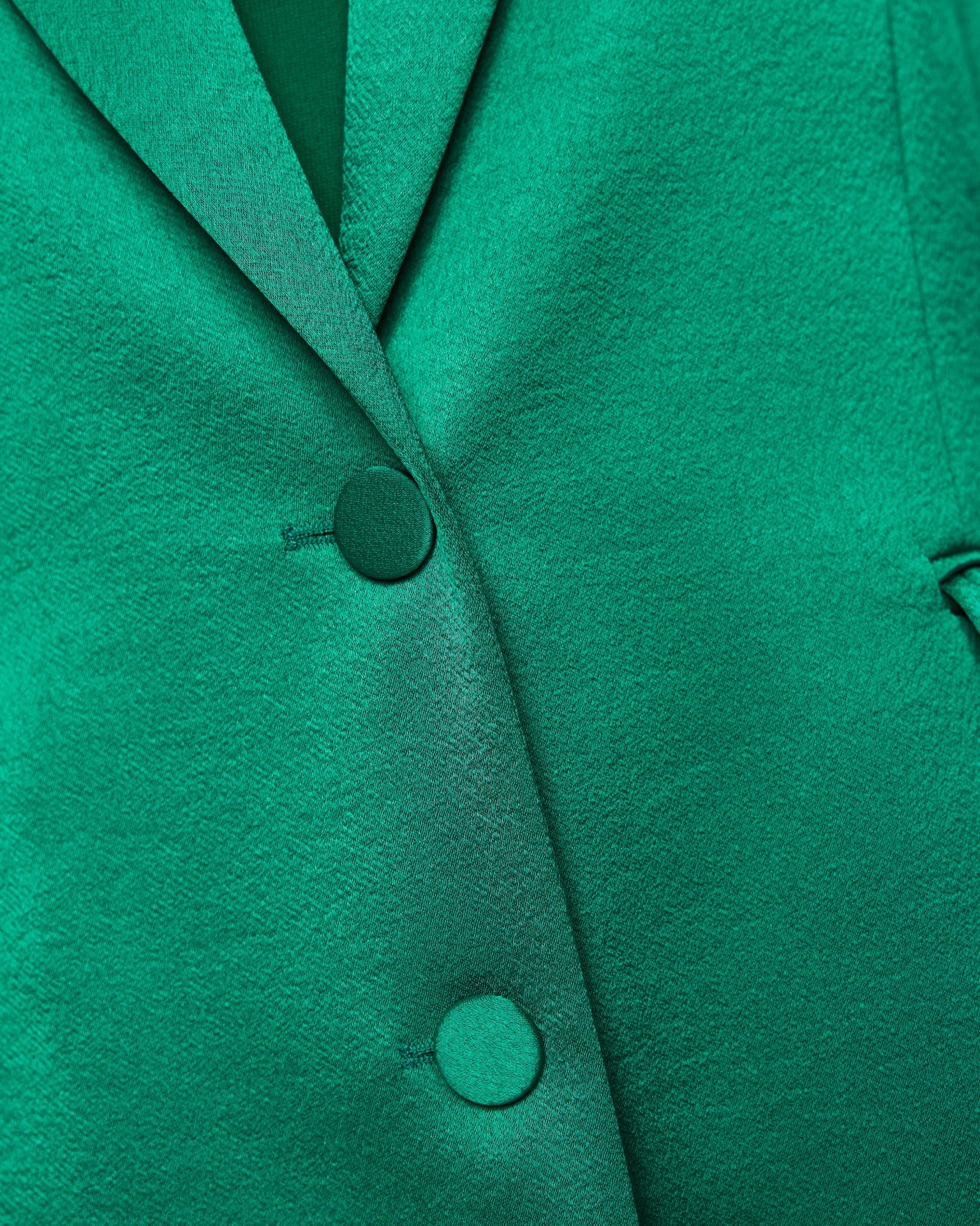 green, blazer, buttons, lapel, fabric