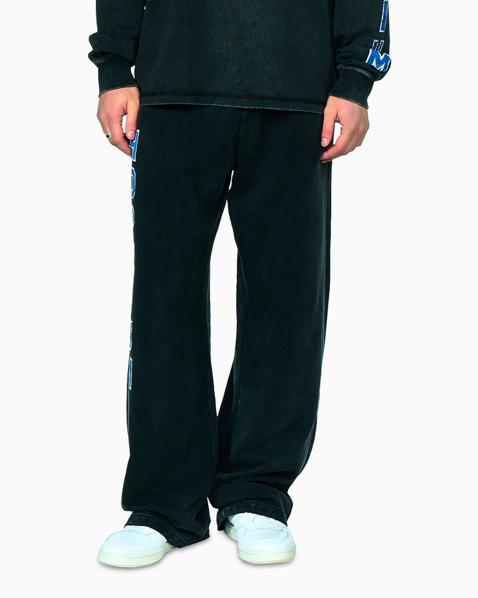 pants, sweatpants, baggy, black, streetwear