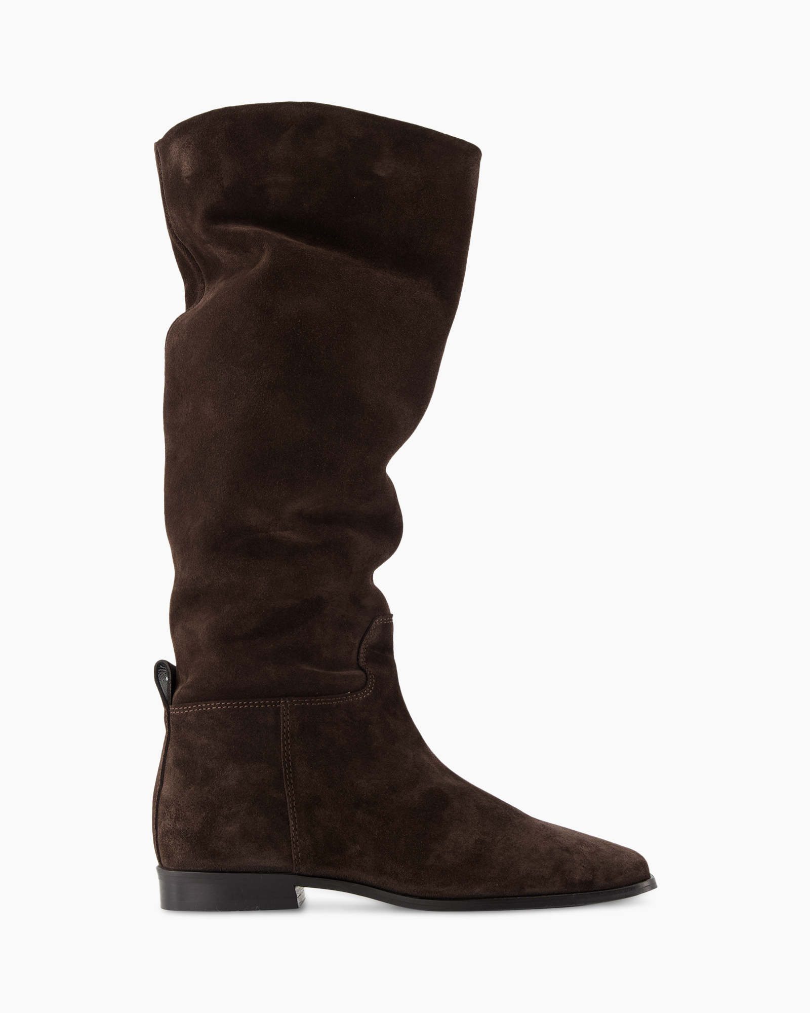 boots, knee-high, brown,  suede, flat heel