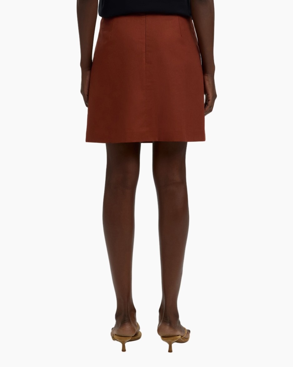 skirt, A-line, short, rust, slit