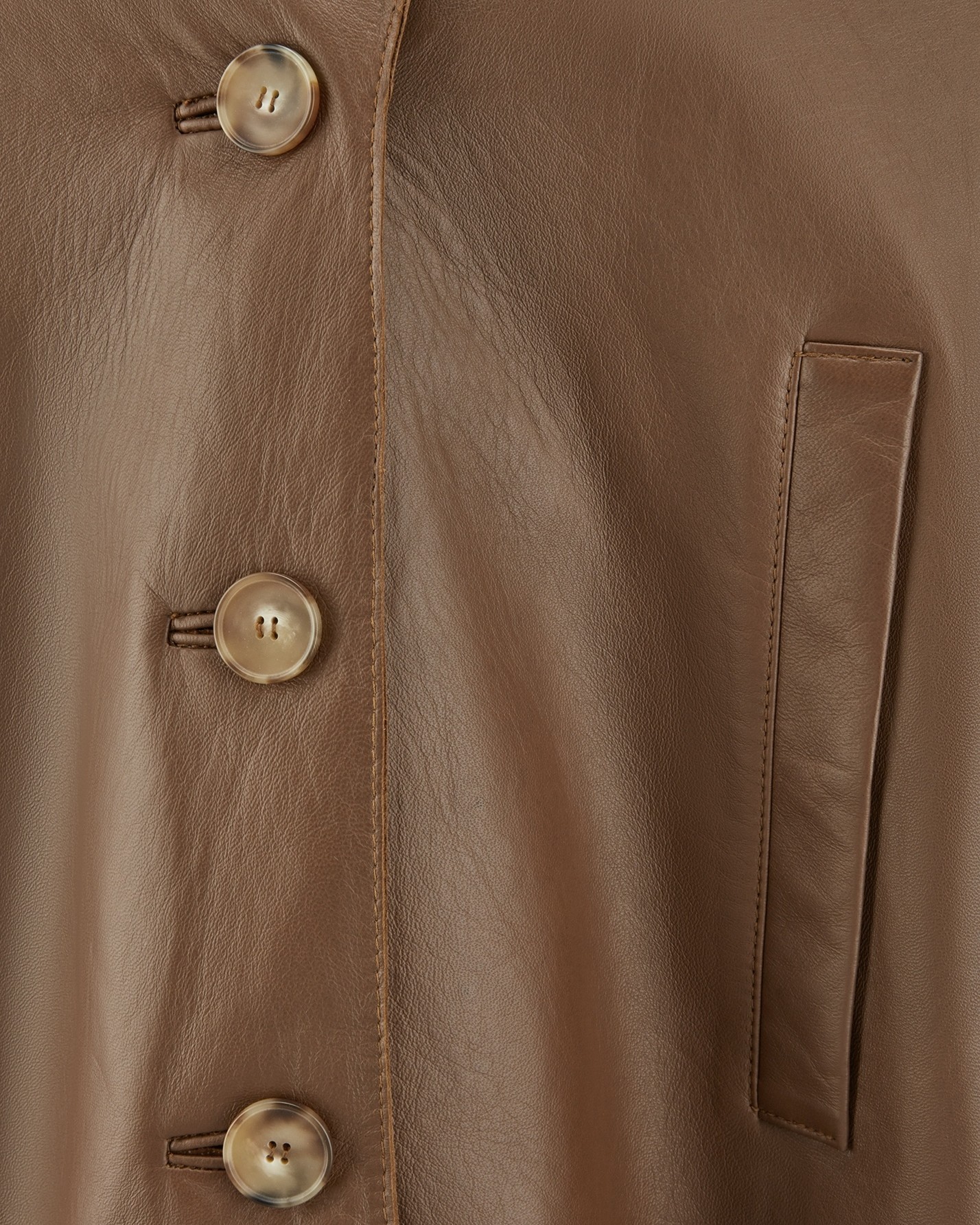 leather, coat, buttons, brown, pocket