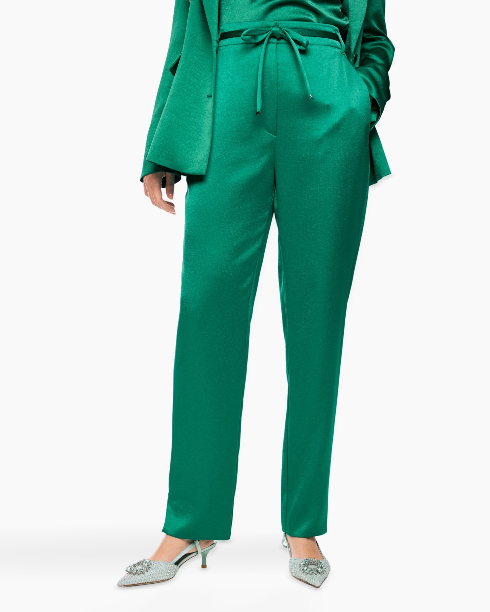 green, pants, trousers, drawstring, slacks