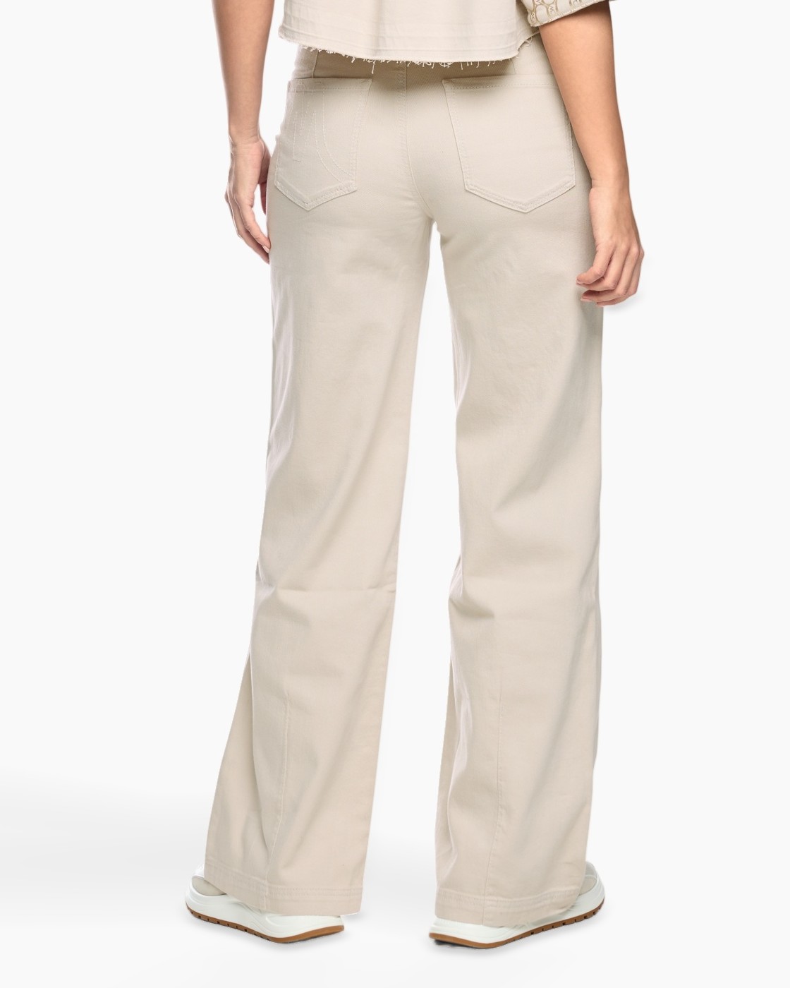 pants, beige, wide-leg, canvas, casual