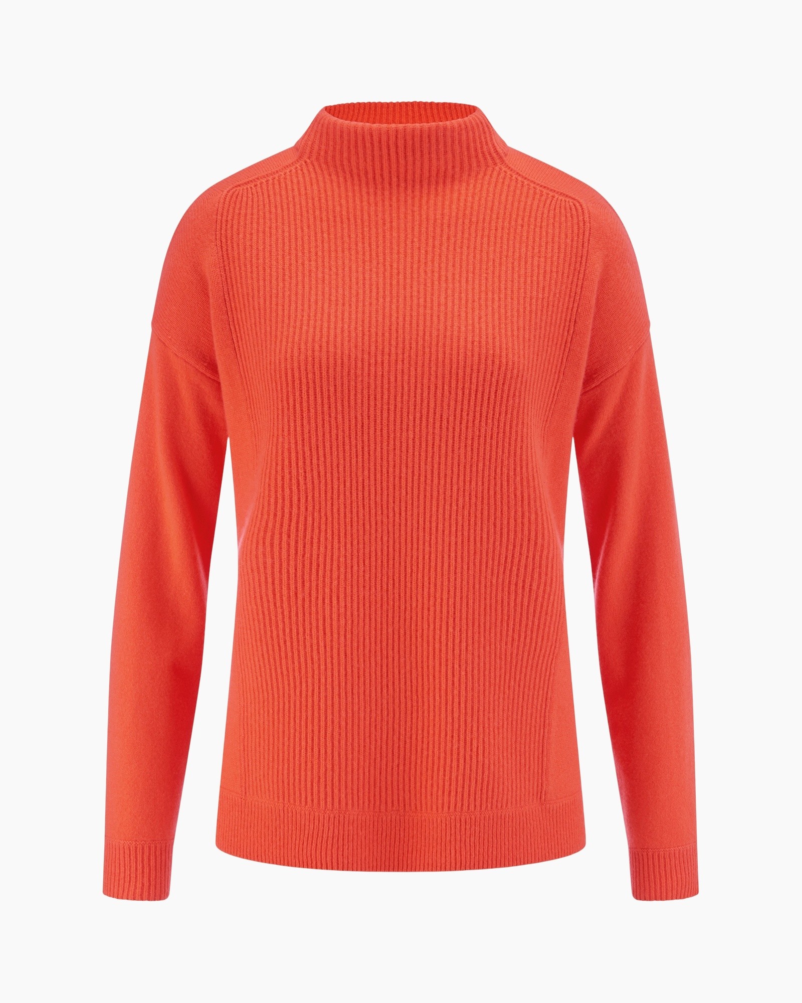 sweater, knit, turtleneck, orange, long-sleeve
