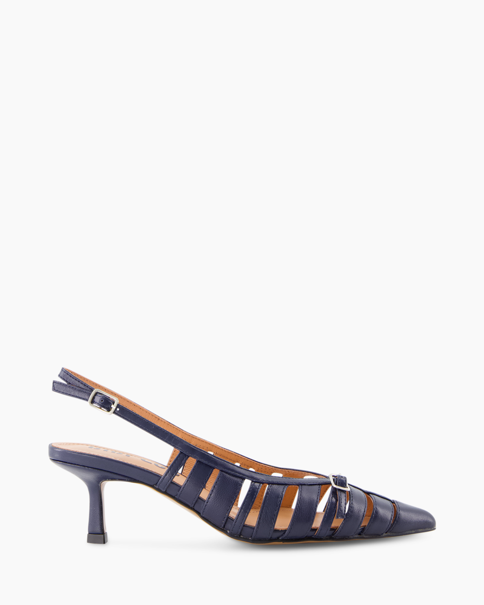 high heel, slingback, strappy, navy, leather
