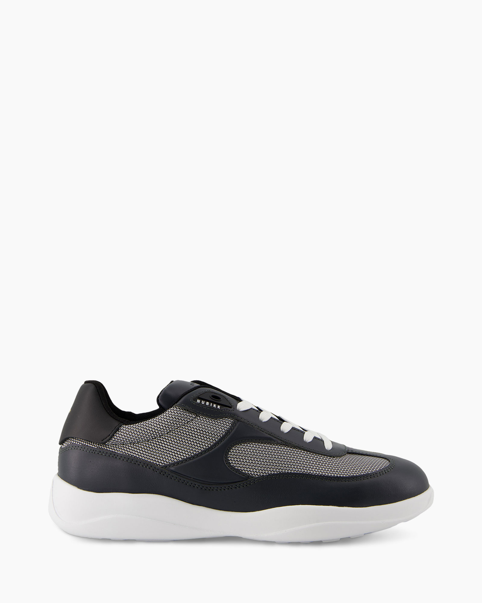 sneaker, athletic shoe, mesh, black, white sole