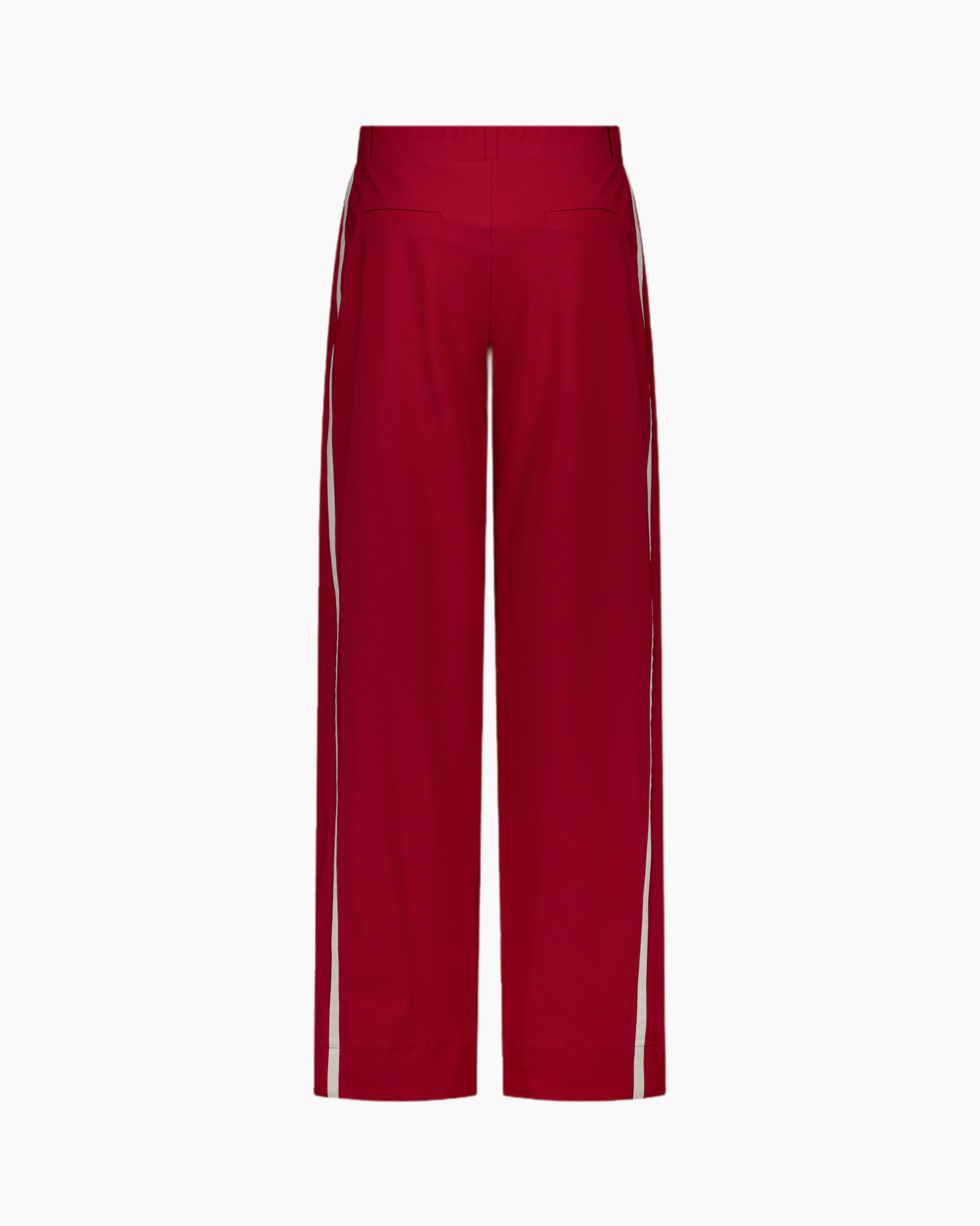 trousers, pants, red, side stripe, straight leg