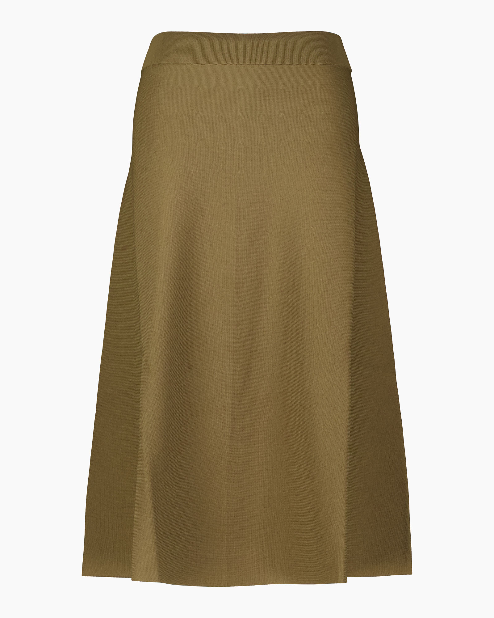skirt, long, A-line, solid, khaki