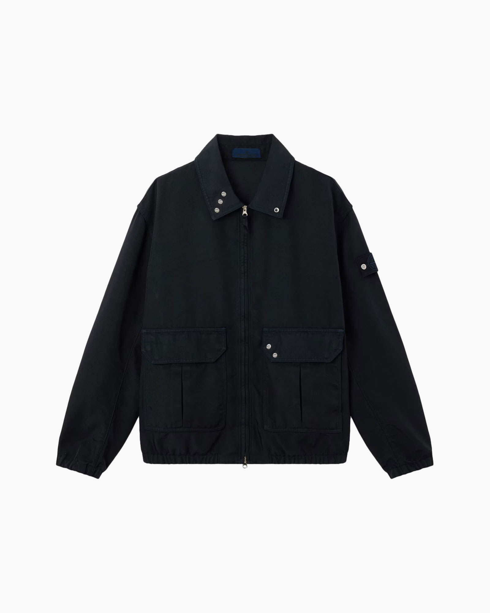 jacket, windbreaker, black, front pockets, zipper