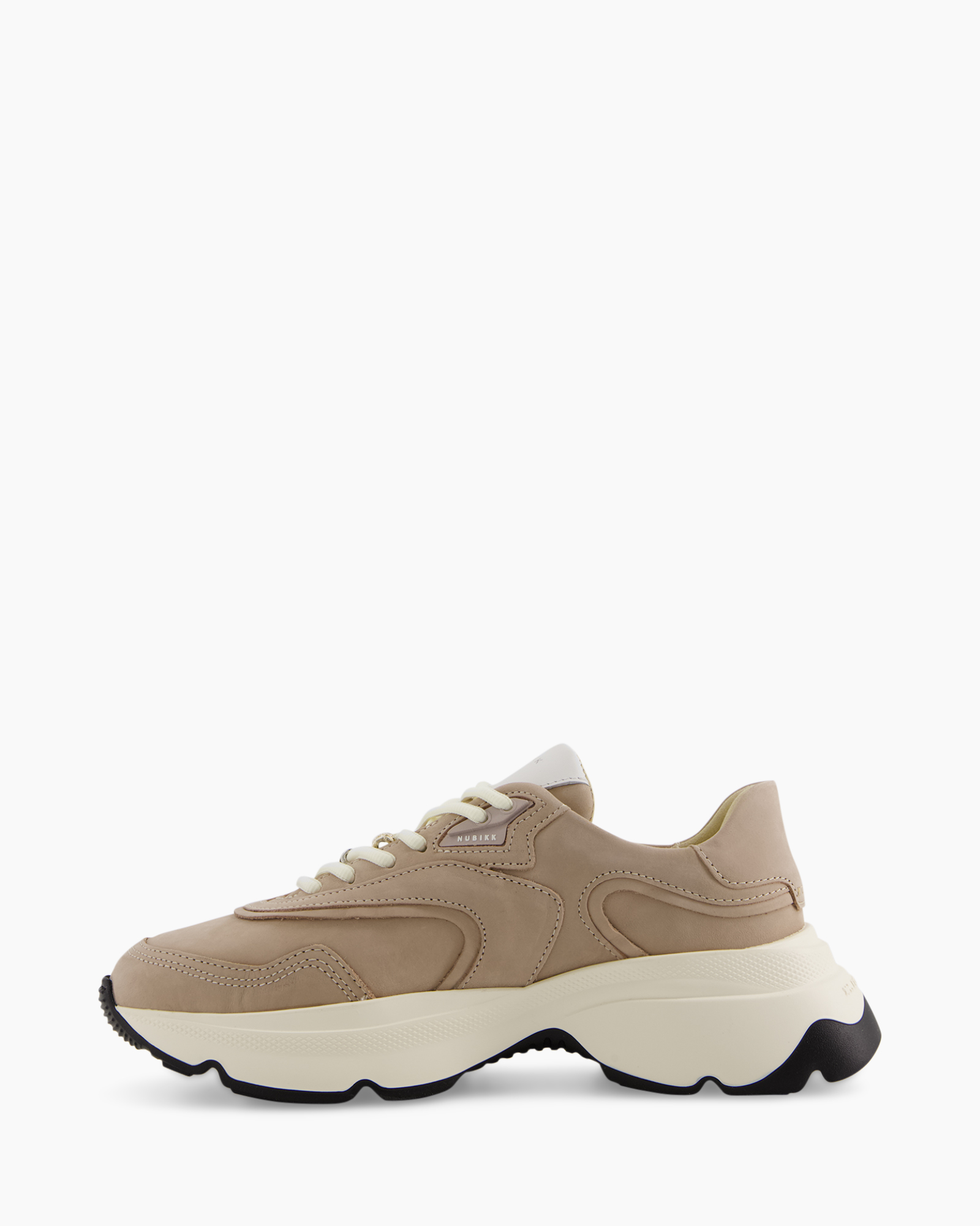 sneaker, beige, chunky sole, leather, lace-up