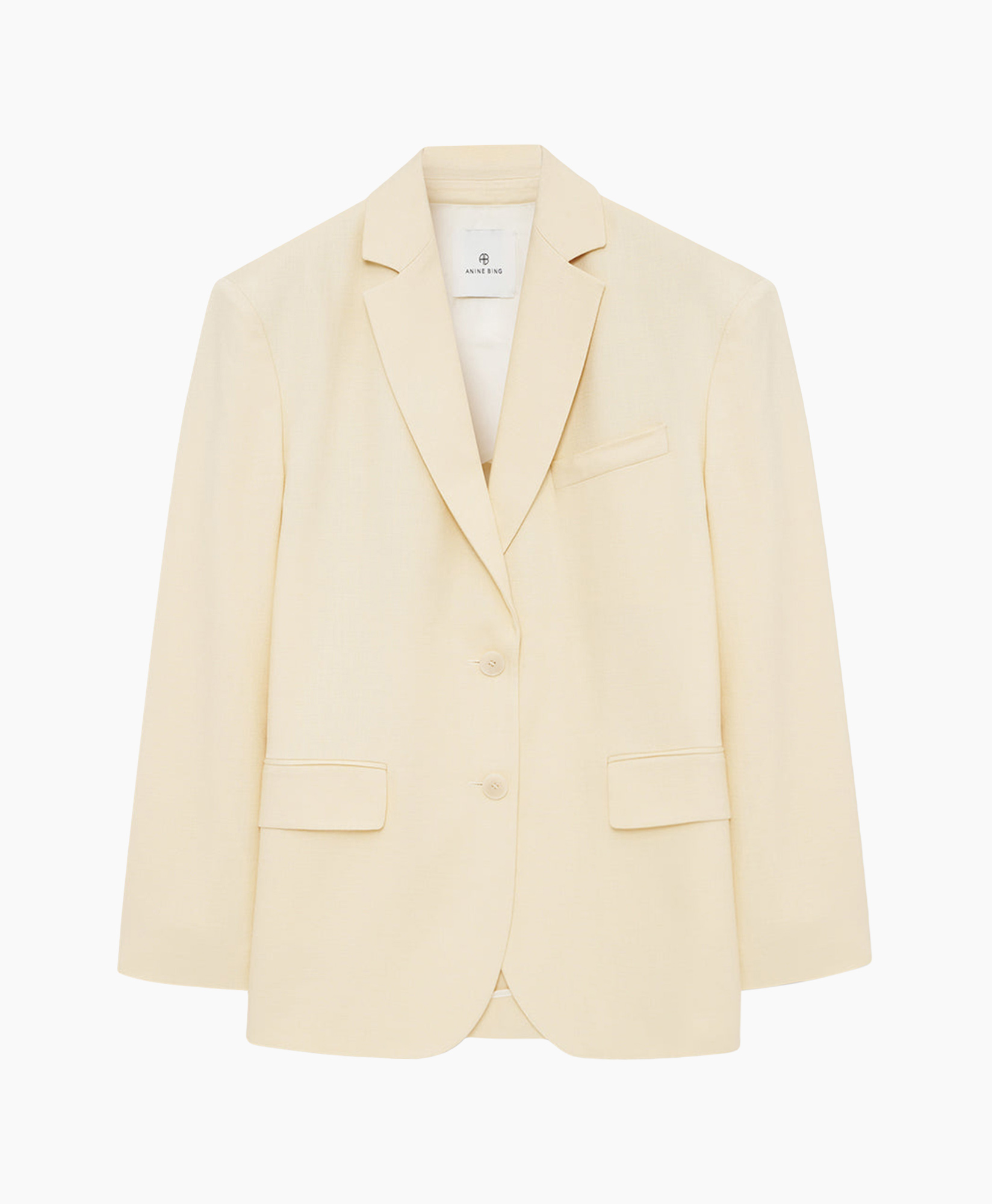 blazer, beige, single-breasted, two-button, notched-lapel