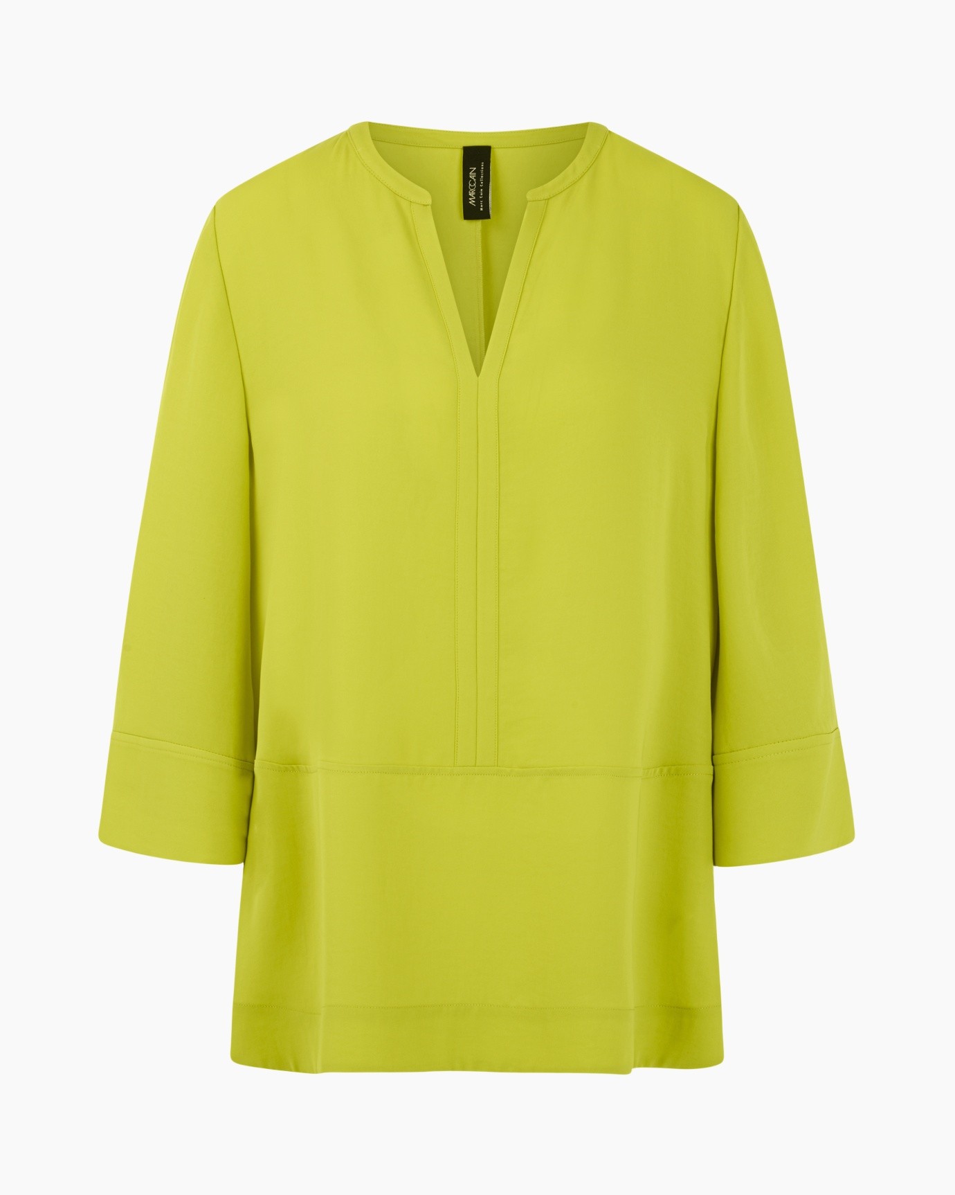 top, blouse, lime green, long sleeve, v-neck