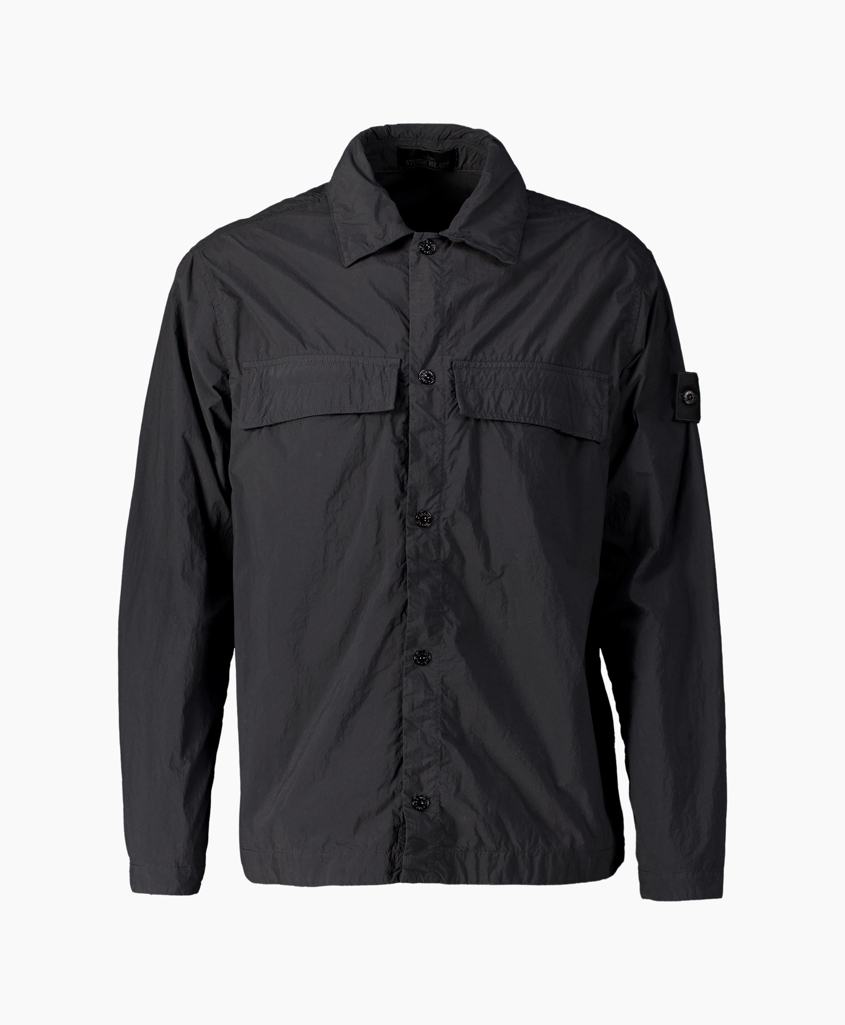 jacket, windbreaker, button-up, long-sleeve, dark gray