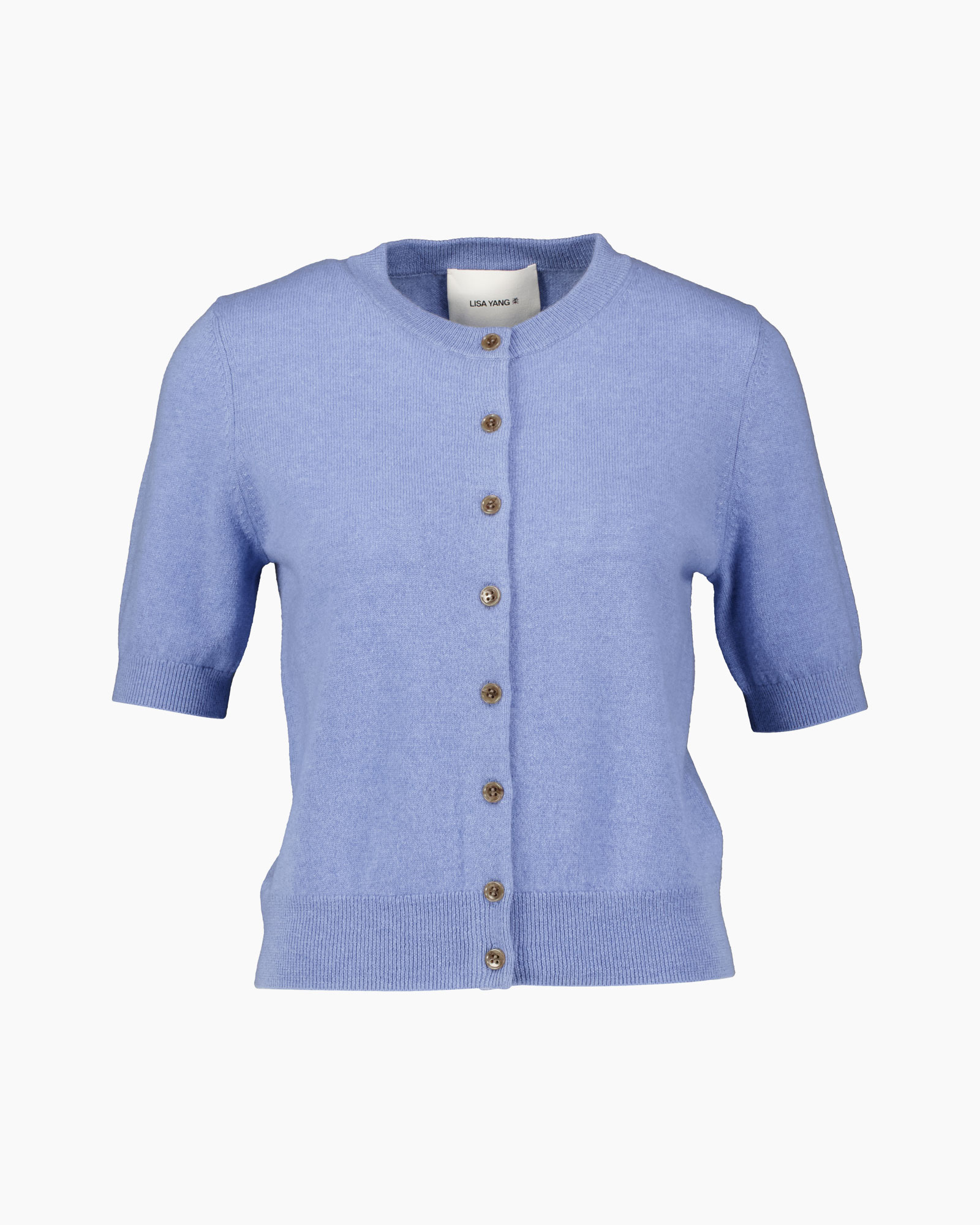 cardigan, short sleeves, button front, knit, lavender